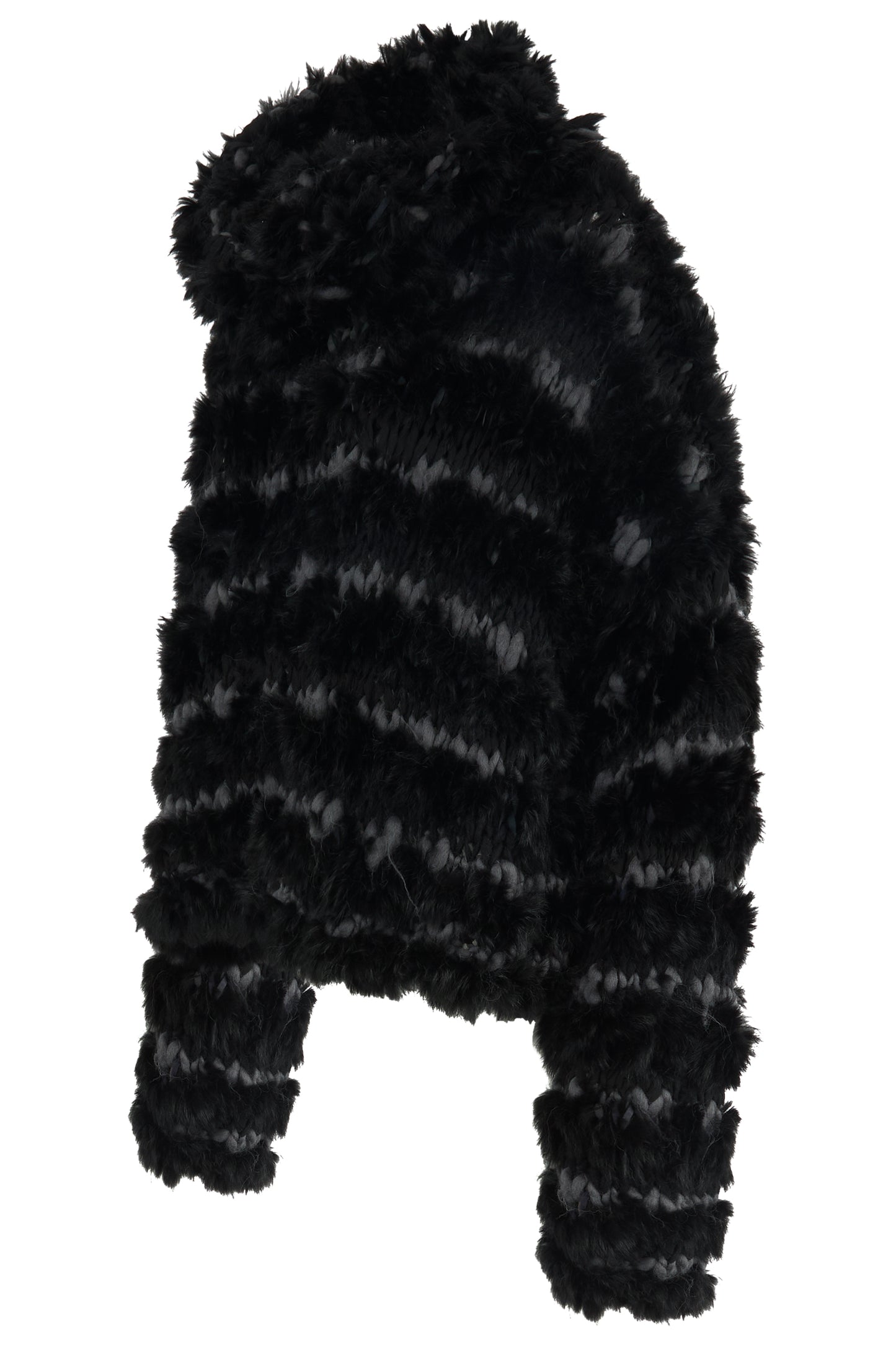 Vintage F/W 2000's Christian Dior Black  Rabbit Fur Crochet Sweater