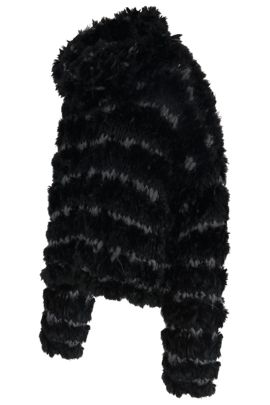 Vintage F/W 2000's Christian Dior Black  Rabbit Fur Crochet Sweater