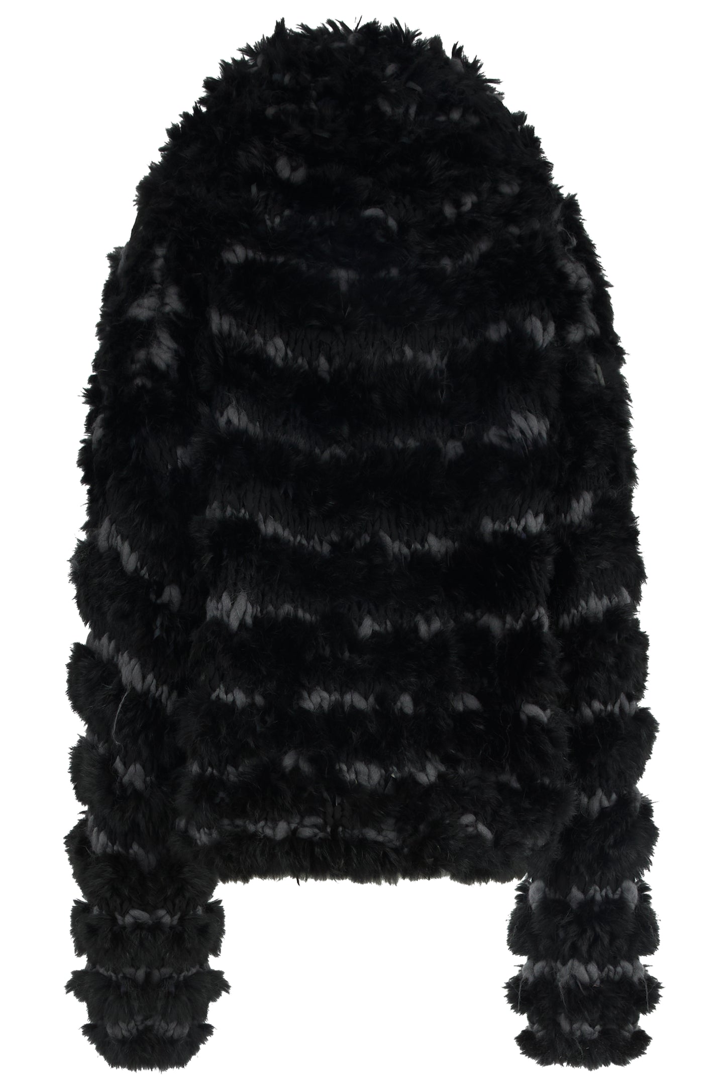 Vintage F/W 2000's Christian Dior Black  Rabbit Fur Crochet Sweater