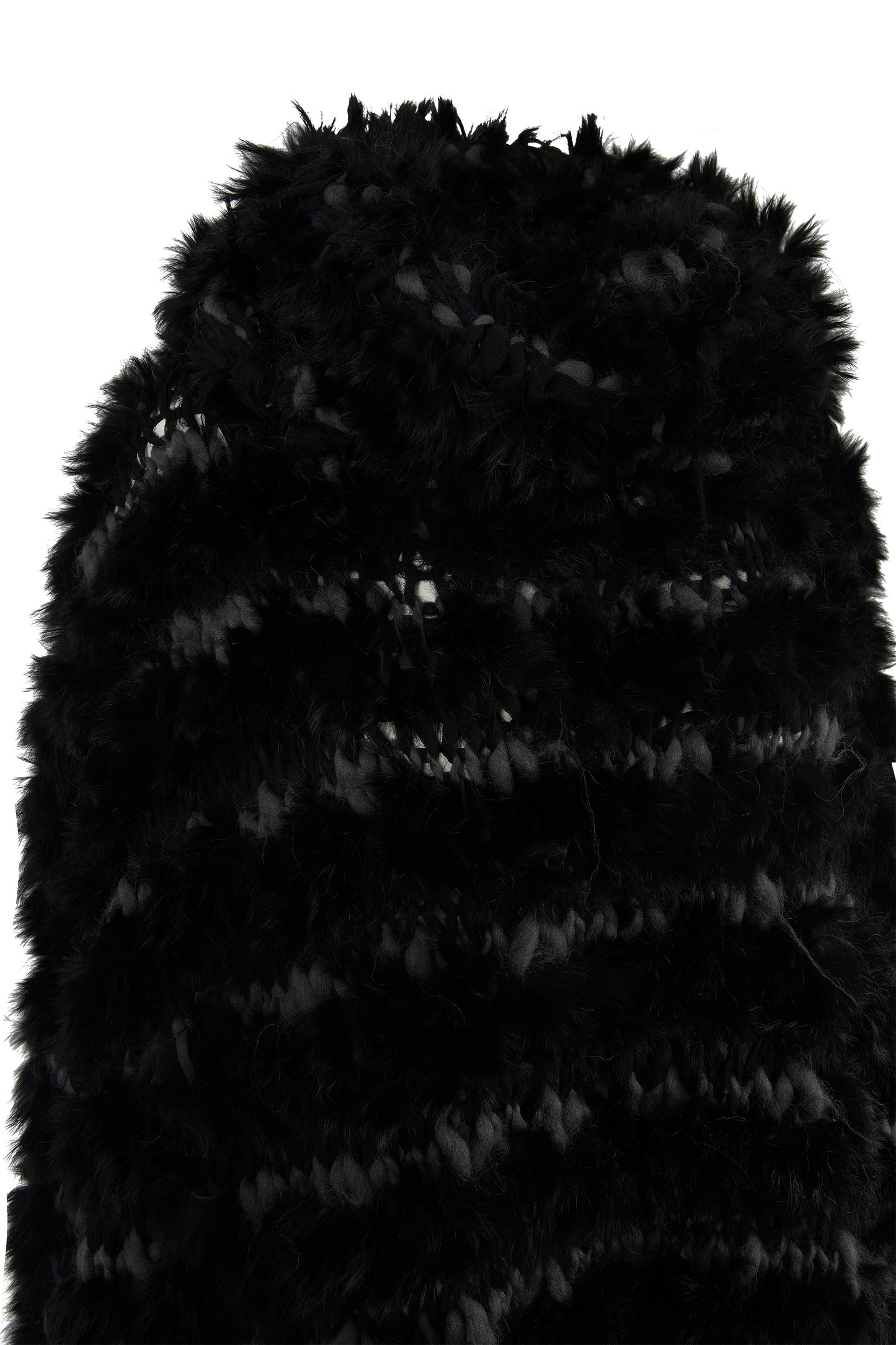 Vintage F/W 2000's Christian Dior Black  Rabbit Fur Crochet Sweater