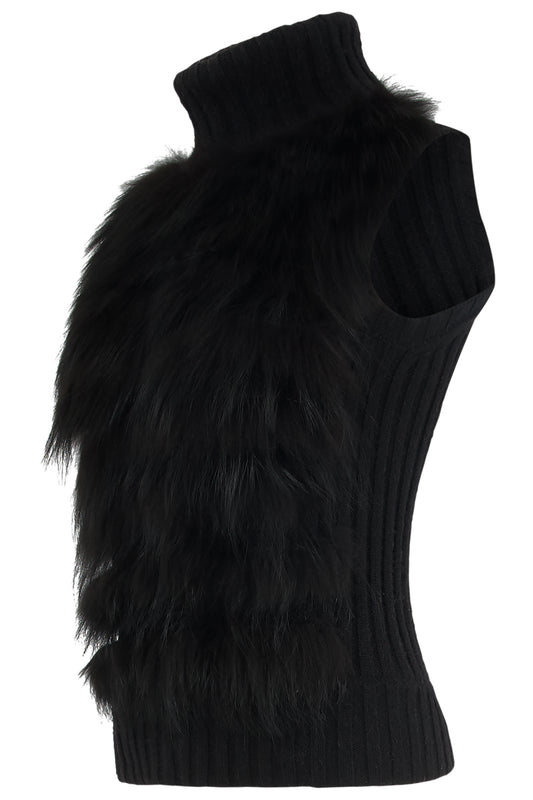 Vintage 2000's Gucci By Tom Ford Knit Fur Top