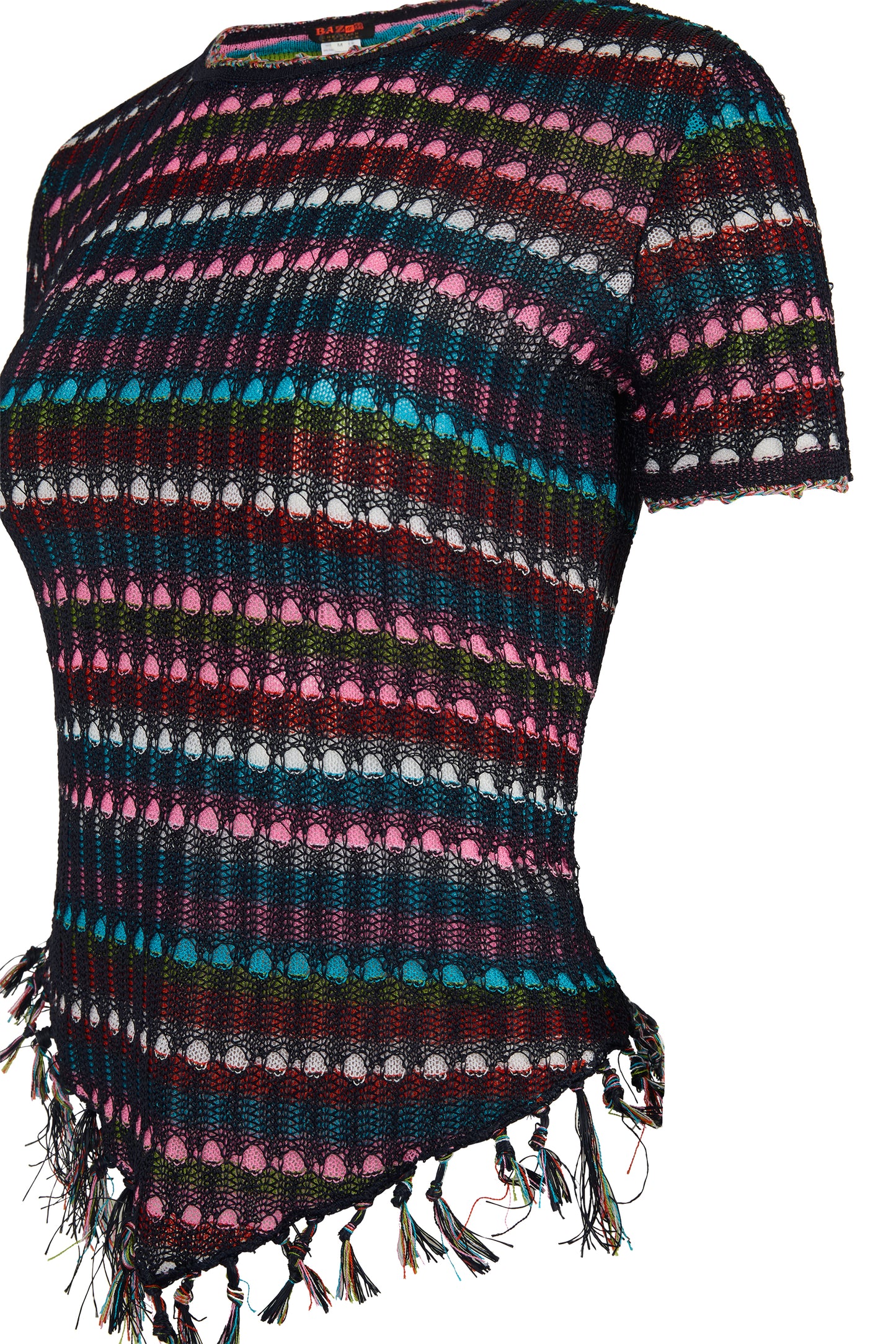 Vintage 2000's Christian Lacroix Crochet Multicoulor Fringe Knit Top