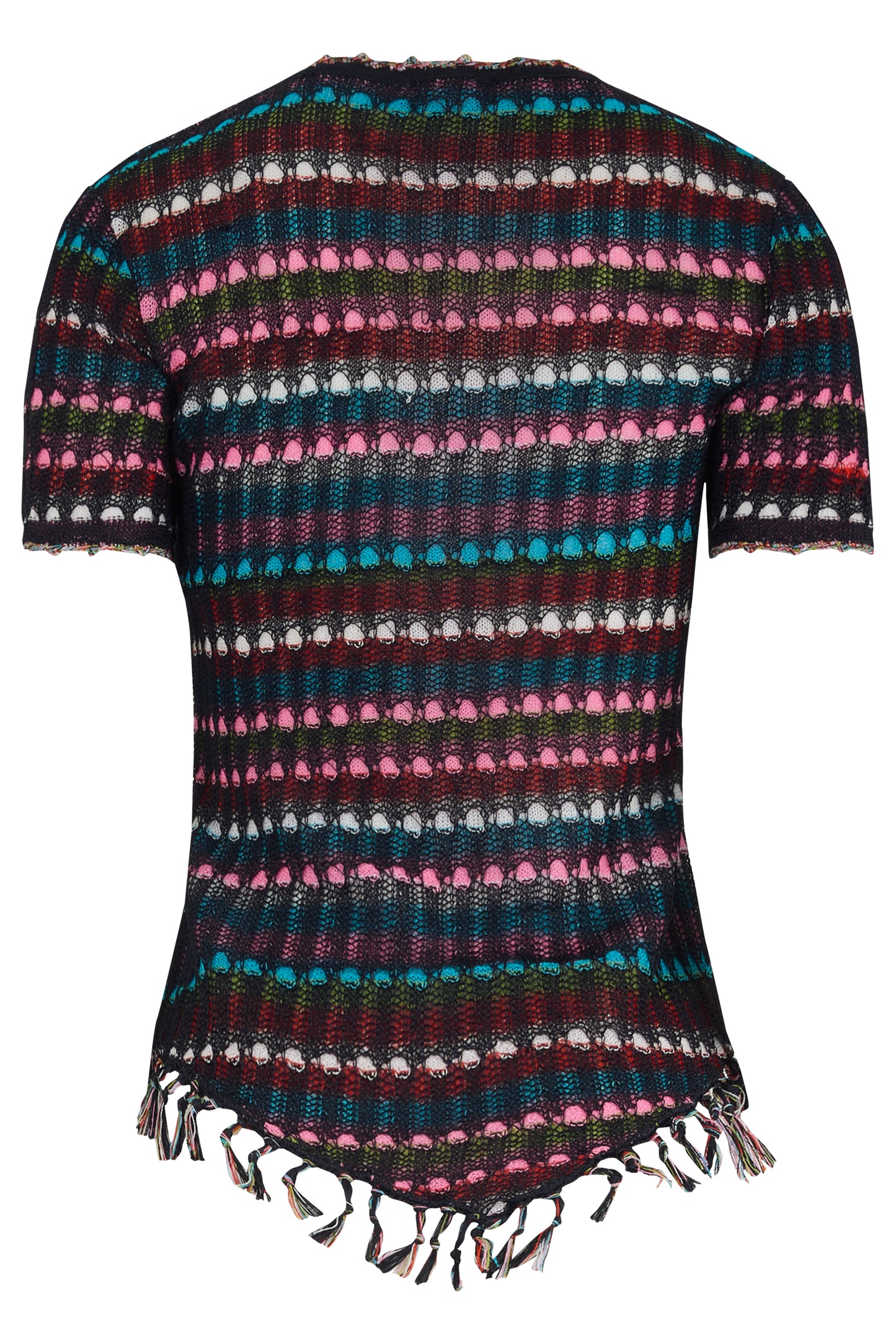 Vintage 2000's Christian Lacroix Crochet Multicoulor Fringe Knit Top