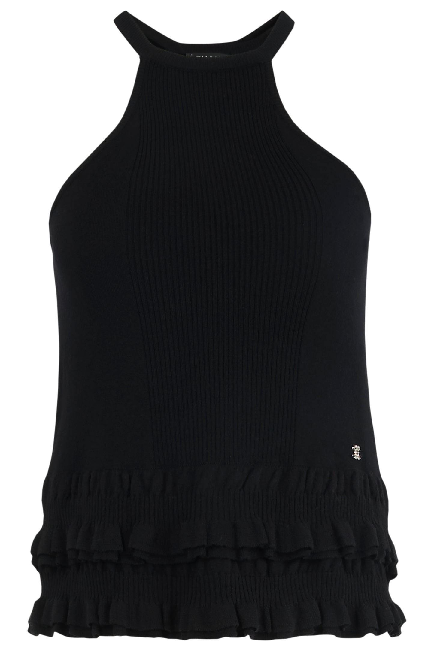 Vintage Chanel Black Wool Ruffles Tank Top