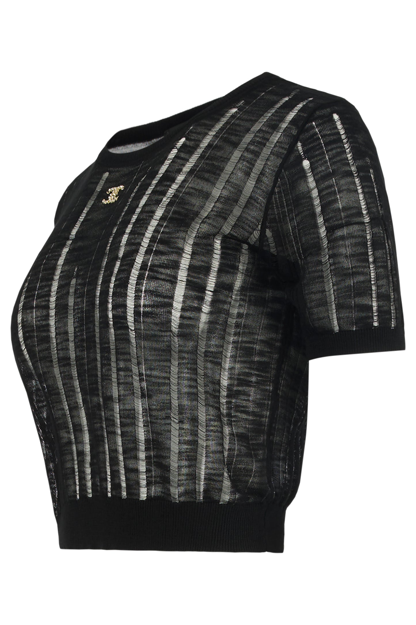 Vintage 2000's Chanel Sheer Knit Crystals Top