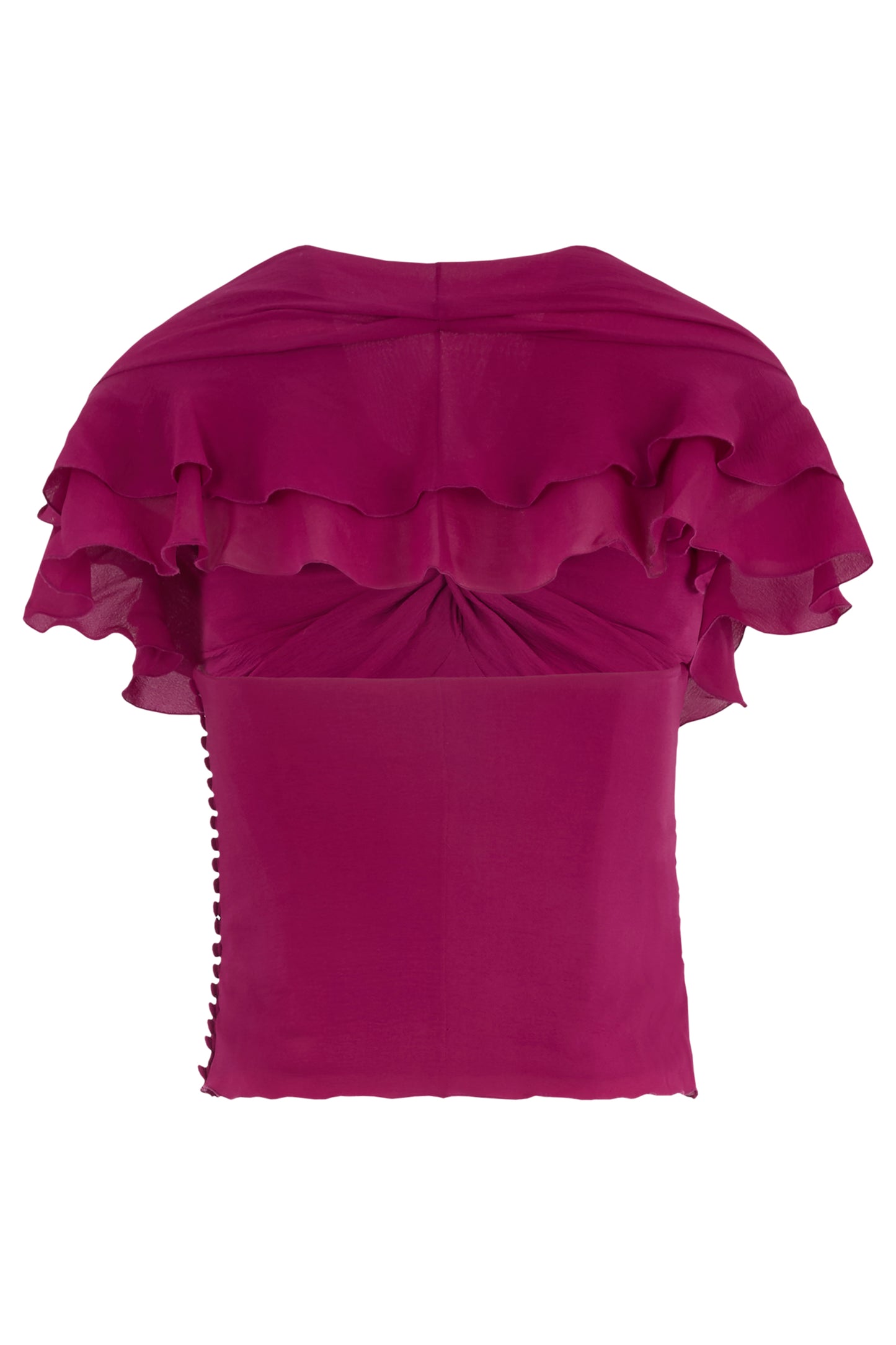 Vintage Christian Dior John Galliano S/S 2003 Magneta Silk Tie-Up Top