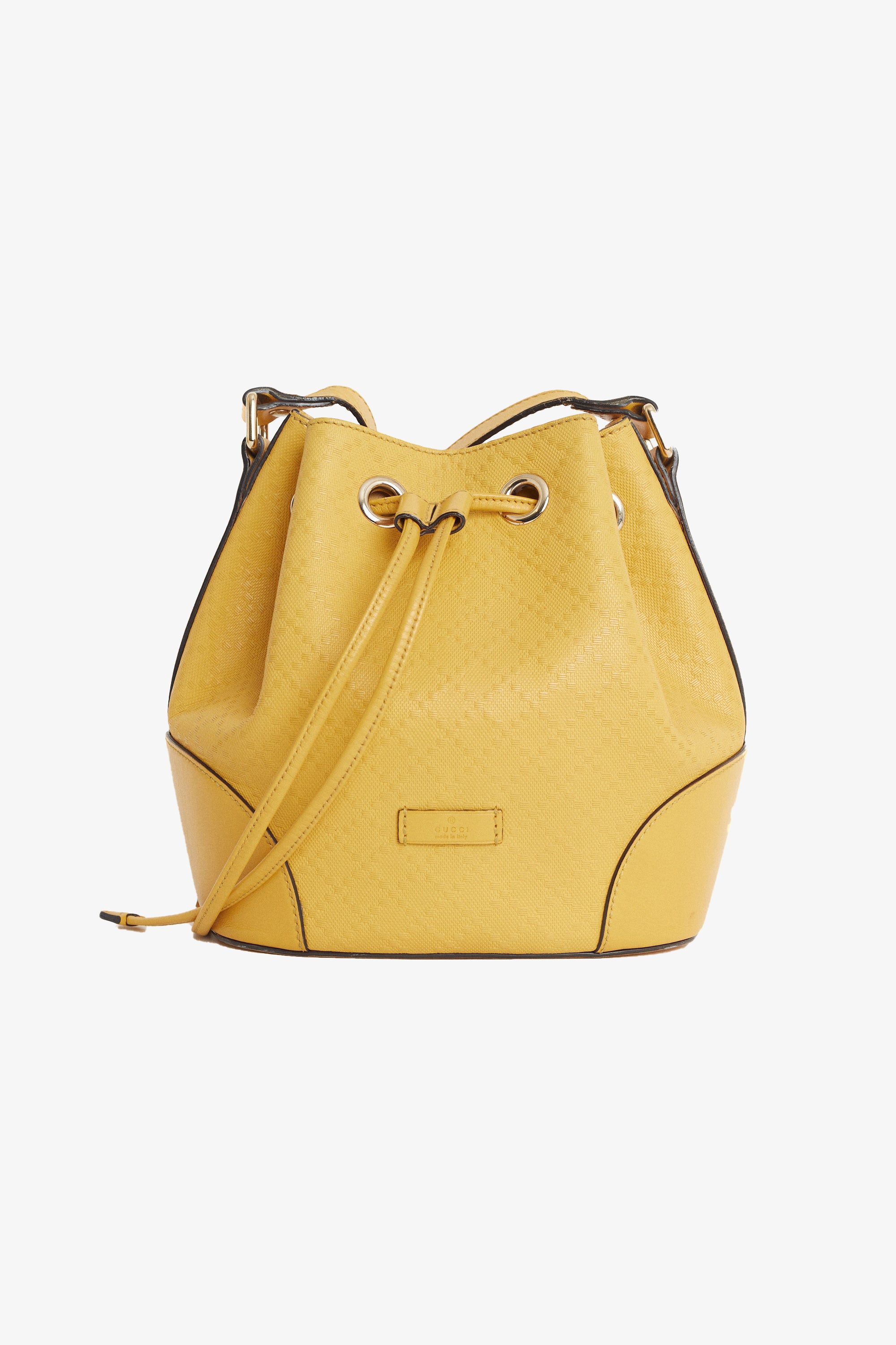 Gucci bucket cheap bag yellow