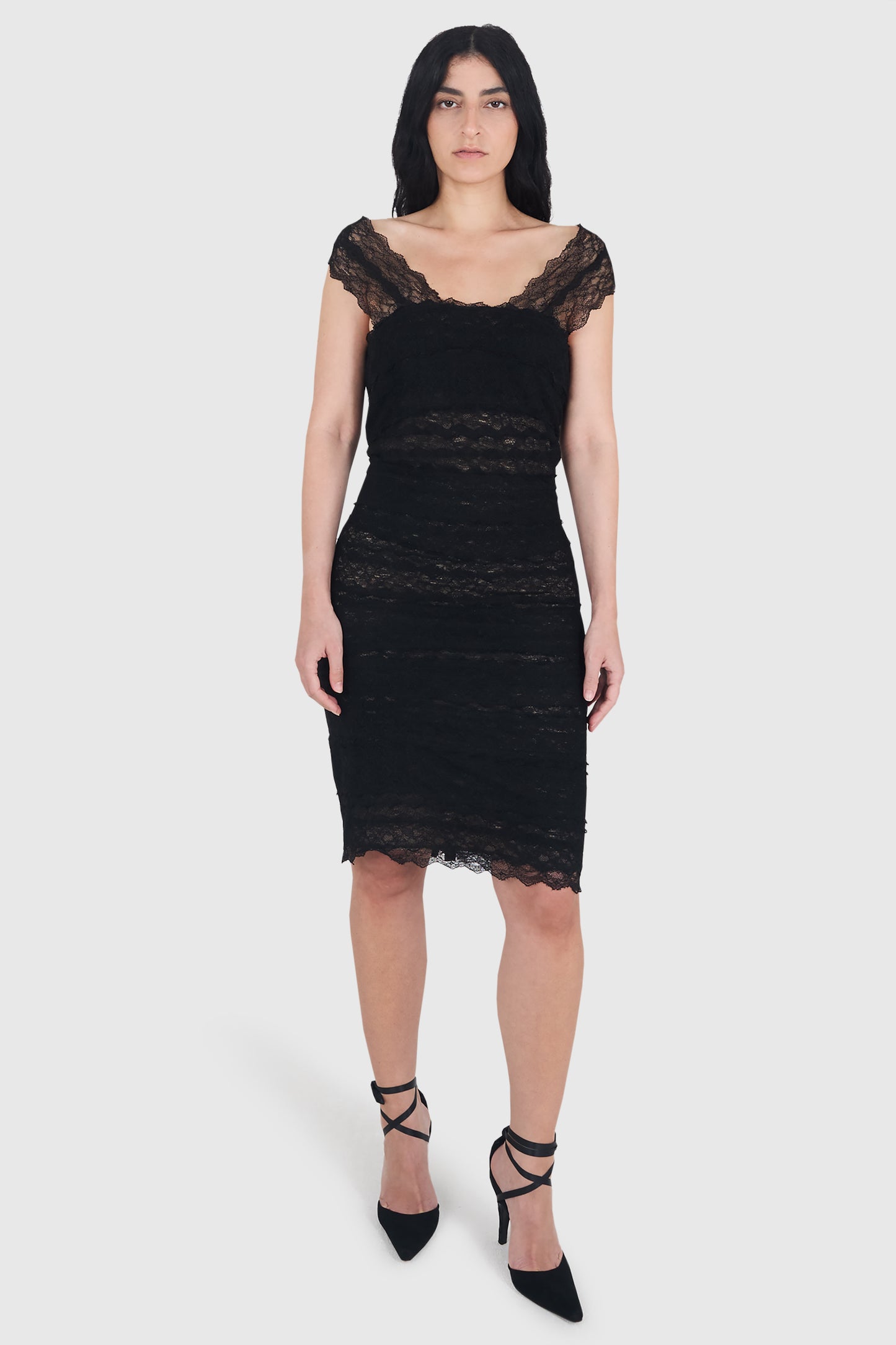 Vintage Alexander Mcqueen F/W 2002 Lace Knee-Length Dress