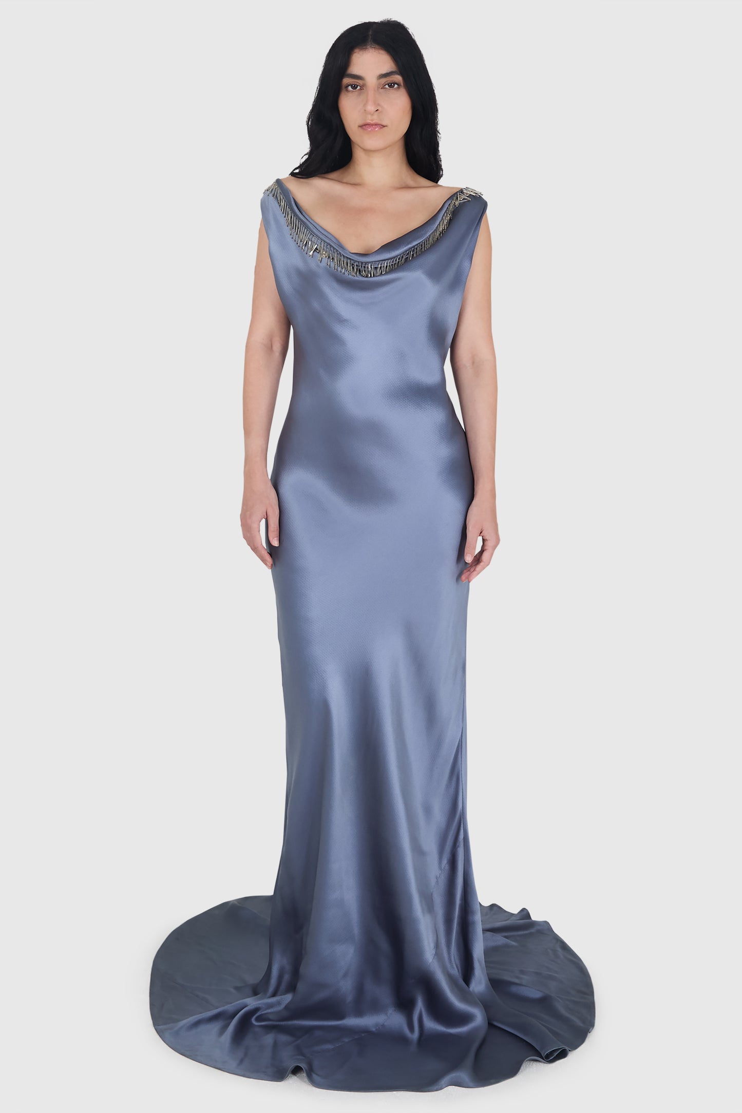 Vintage Alexander Mcqueen 2007 Cowl Neck Silk Gown