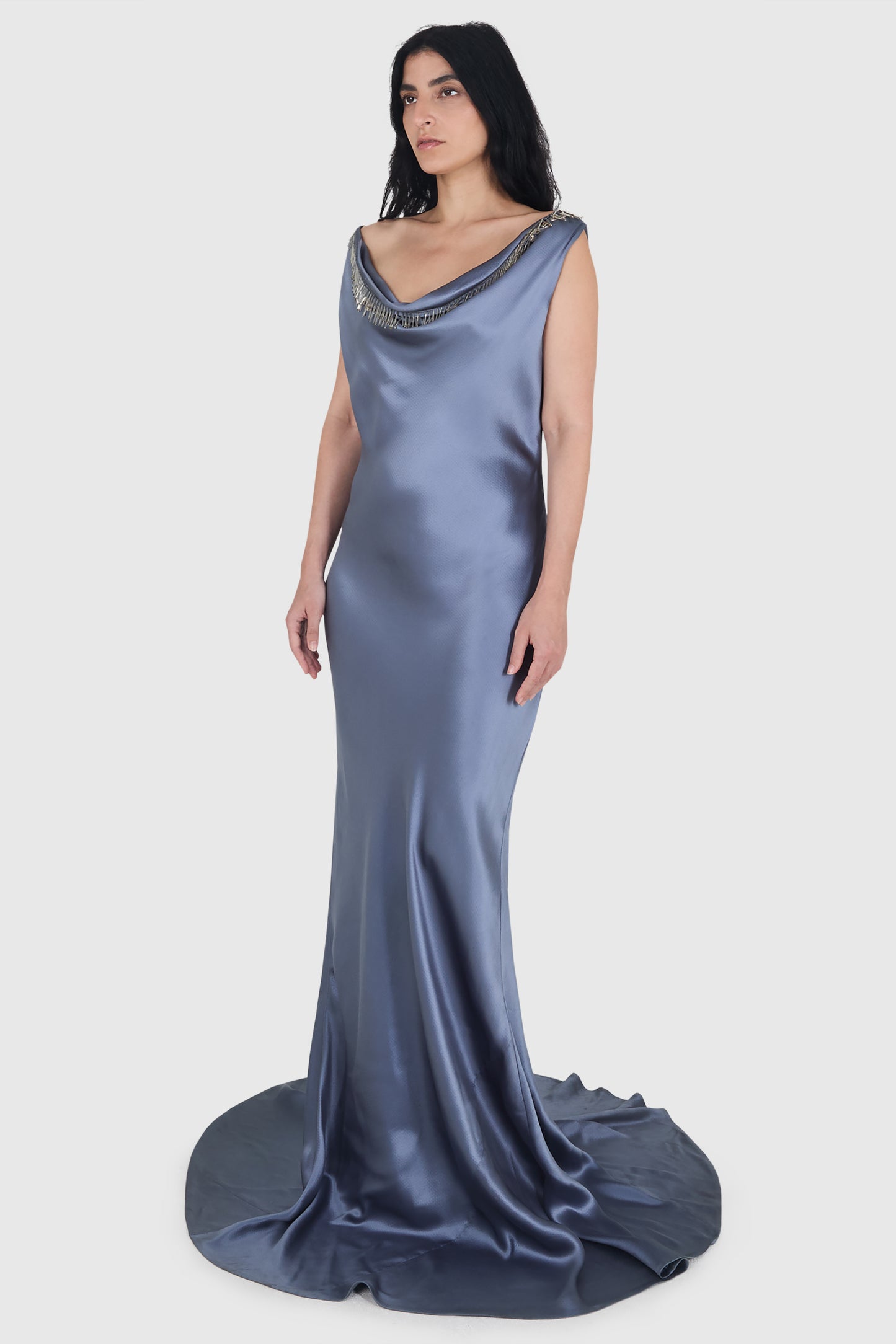 Vintage Alexander Mcqueen 2007 Cowl Neck Silk Gown