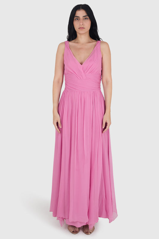 Vintage Christian Dior by John Galliano Silk Gown & Pink Silk Scarf