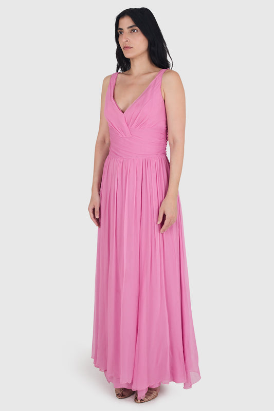 Vintage Christian Dior by John Galliano Silk Gown & Pink Silk Scarf