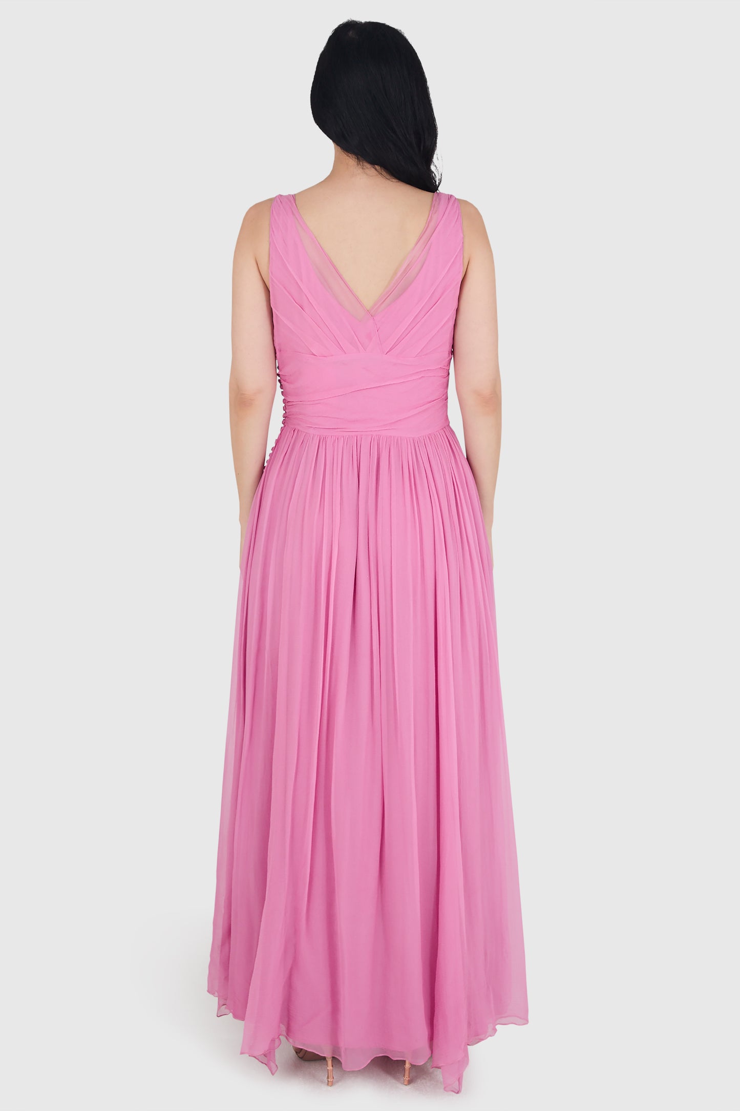Vintage Christian Dior by John Galliano Silk Gown & Pink Silk Scarf