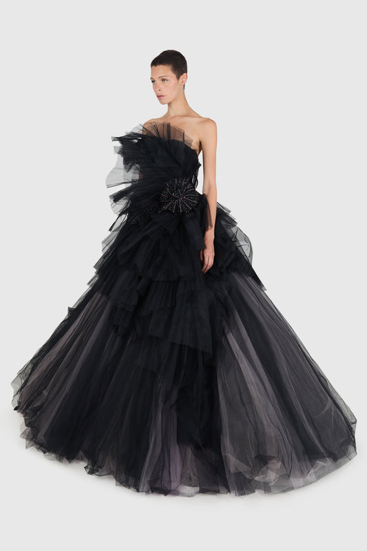 Vintage Ralph & Russo F/W 2014 Lavender and Black Tulle Ballgown