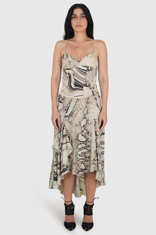 Vintage 2003 Just Cavalli Silk Animal Print Dress