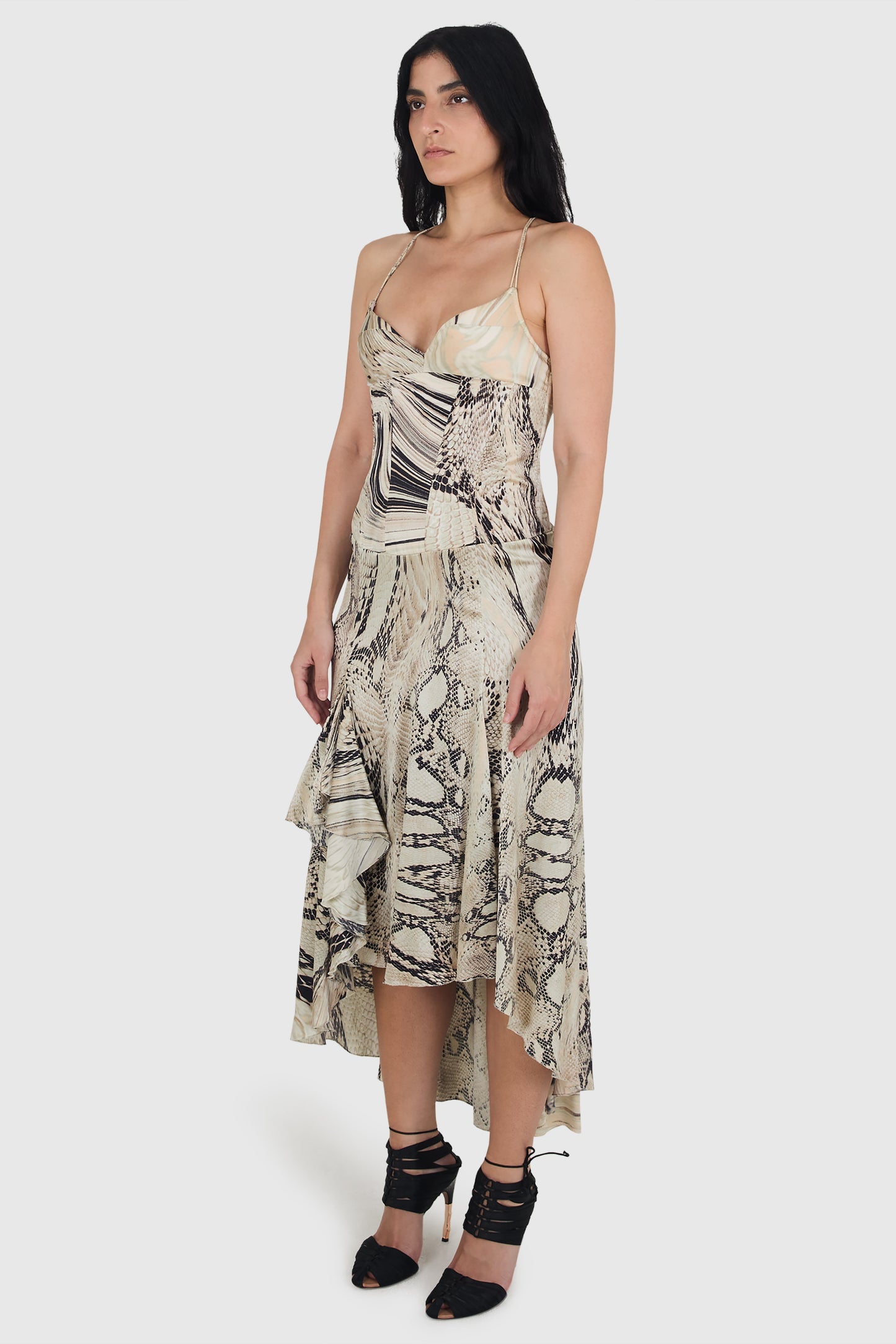 Vintage 2003 Just Cavalli Silk Animal Print Dress