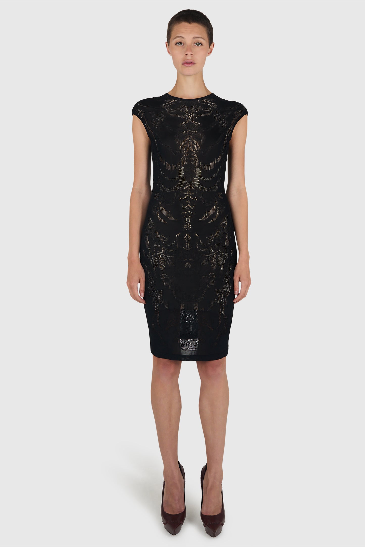 Vintage Alexander Mcqueen Circa 2010 Skeleton Black Dress