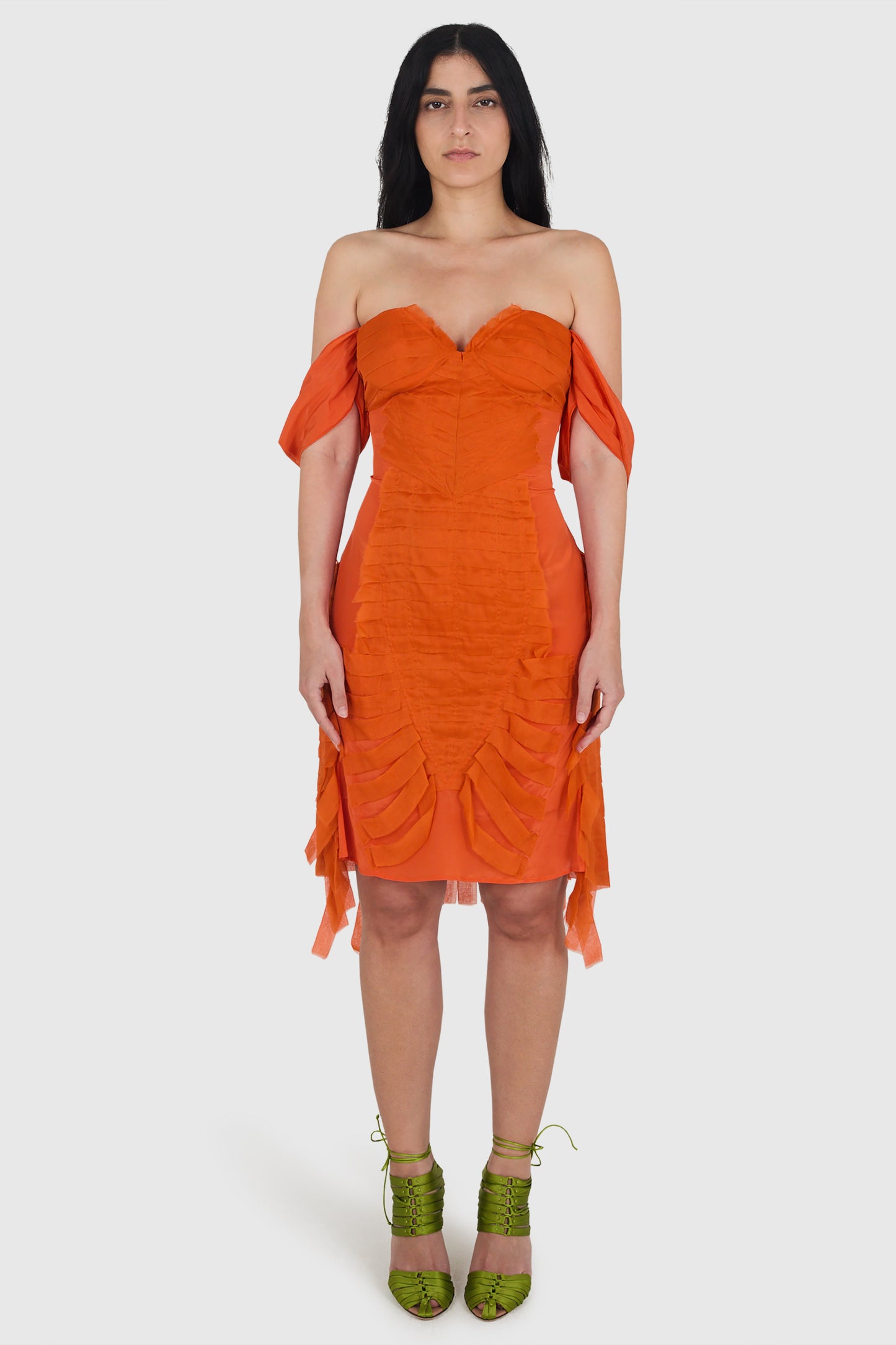Vintage Gucci By Tom Ford S/S 2004 Orange Silk Dress