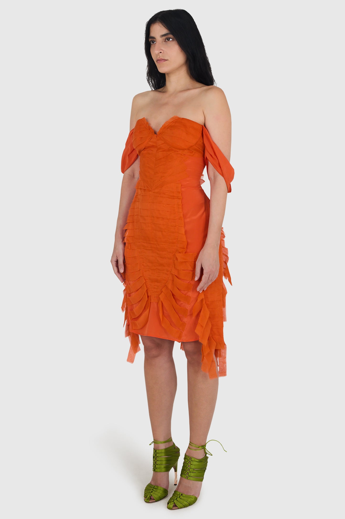 Vintage Gucci By Tom Ford S/S 2004 Orange Silk Dress