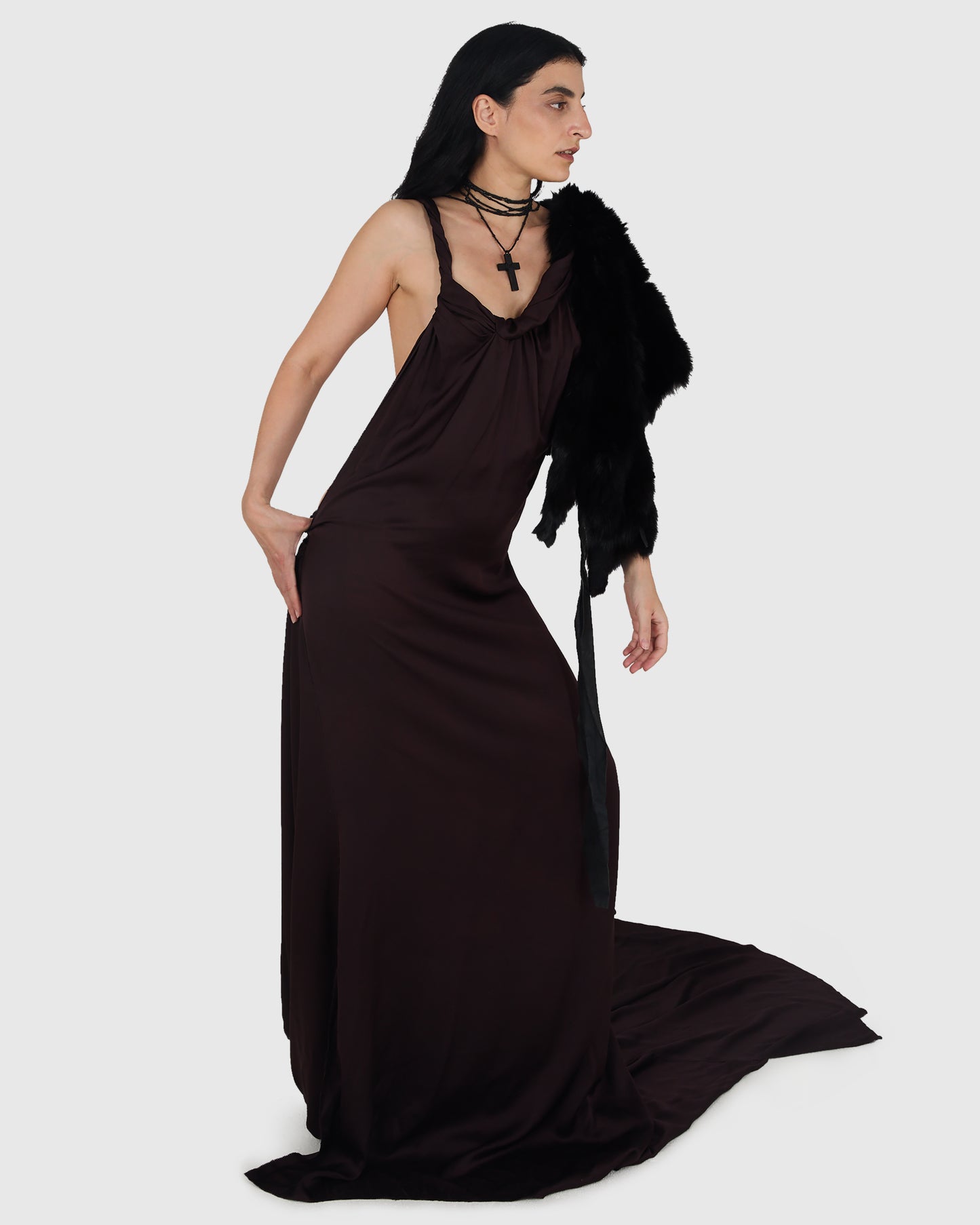 Vintage Gucci F/w 2002 By Tom Ford Purple Gown Full Look