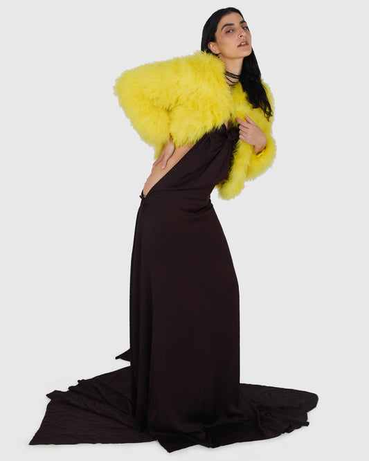 Vintage Gucci By Tom Ford S/S 2004 Yellow Fur Jacket