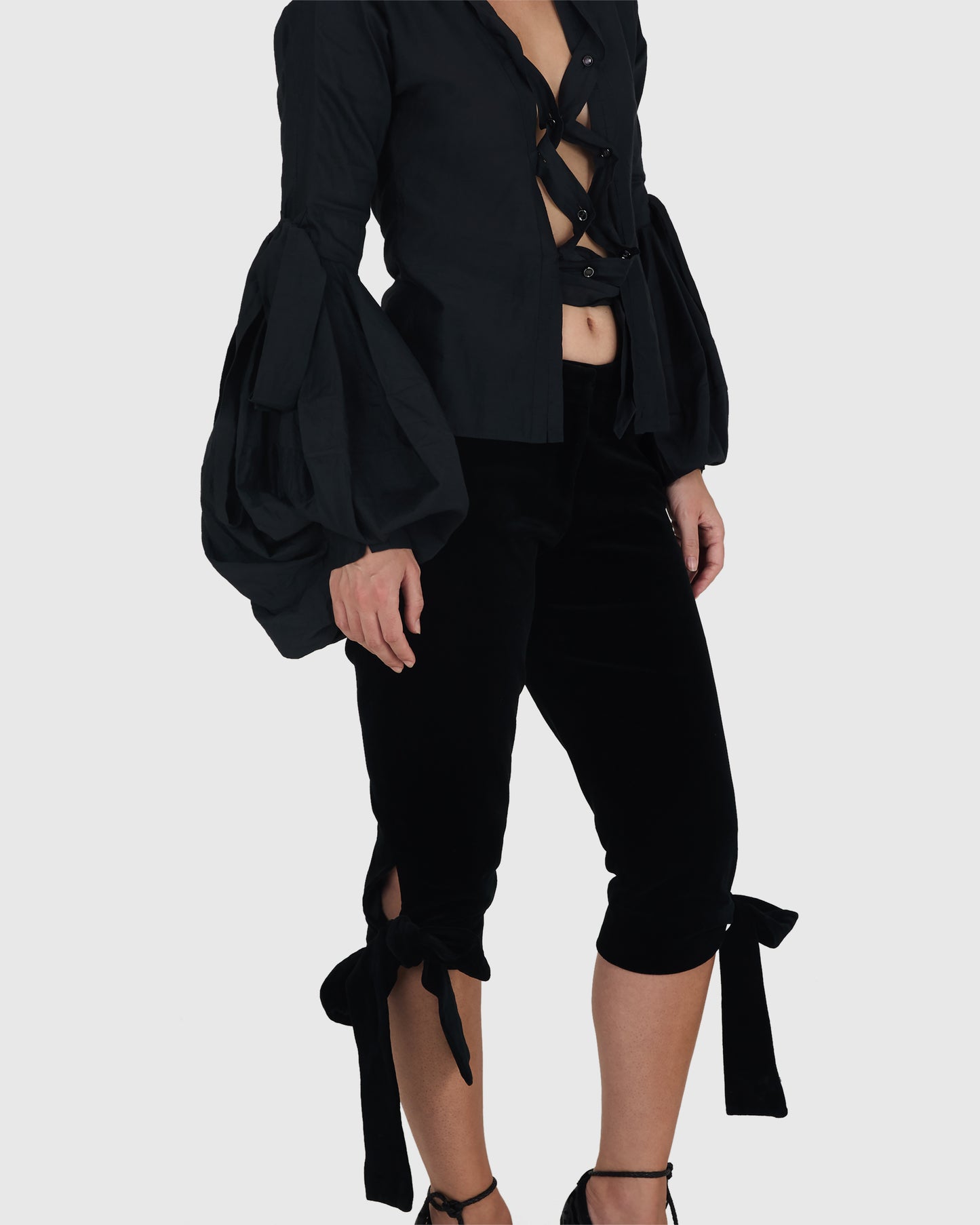Vintage YSL F/W 2002  Blouse and Velvet Capri Look