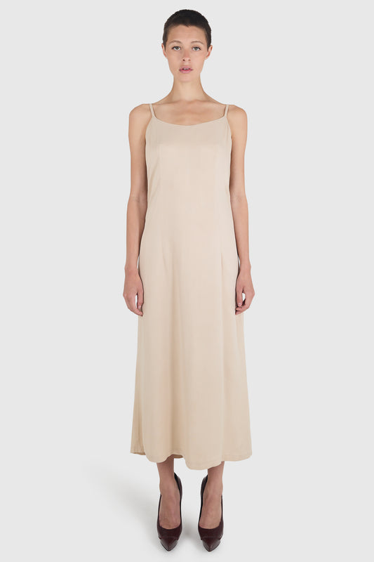 Vintage Ann Demeulemester Beige Slip Dress