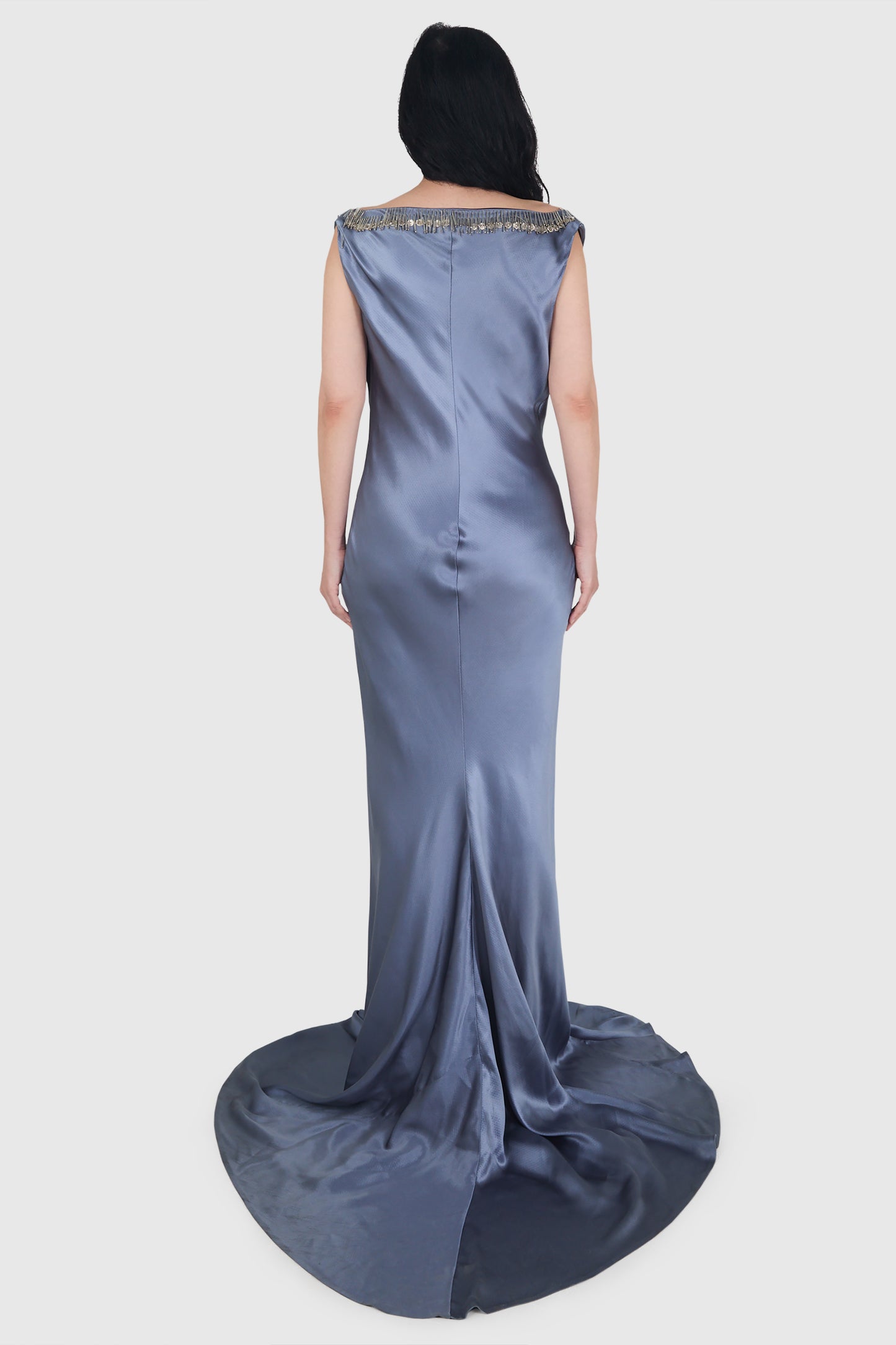 Vintage Alexander Mcqueen 2007 Cowl Neck Silk Gown