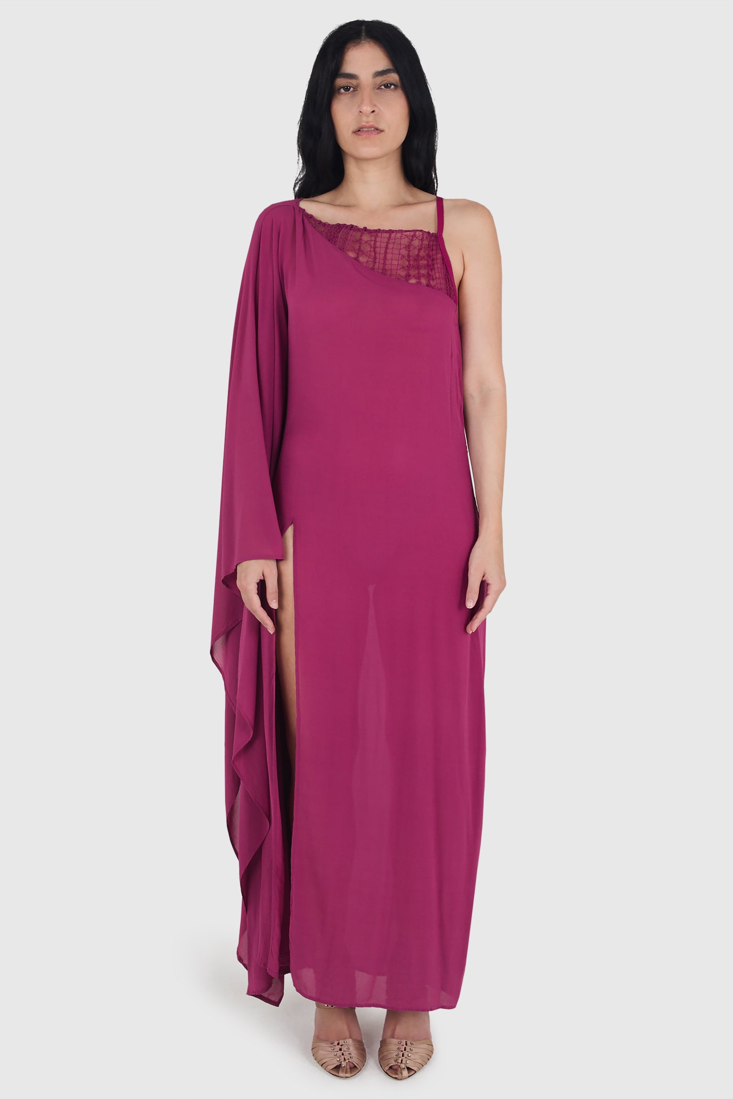La Perla One Shoulder Silk Gown