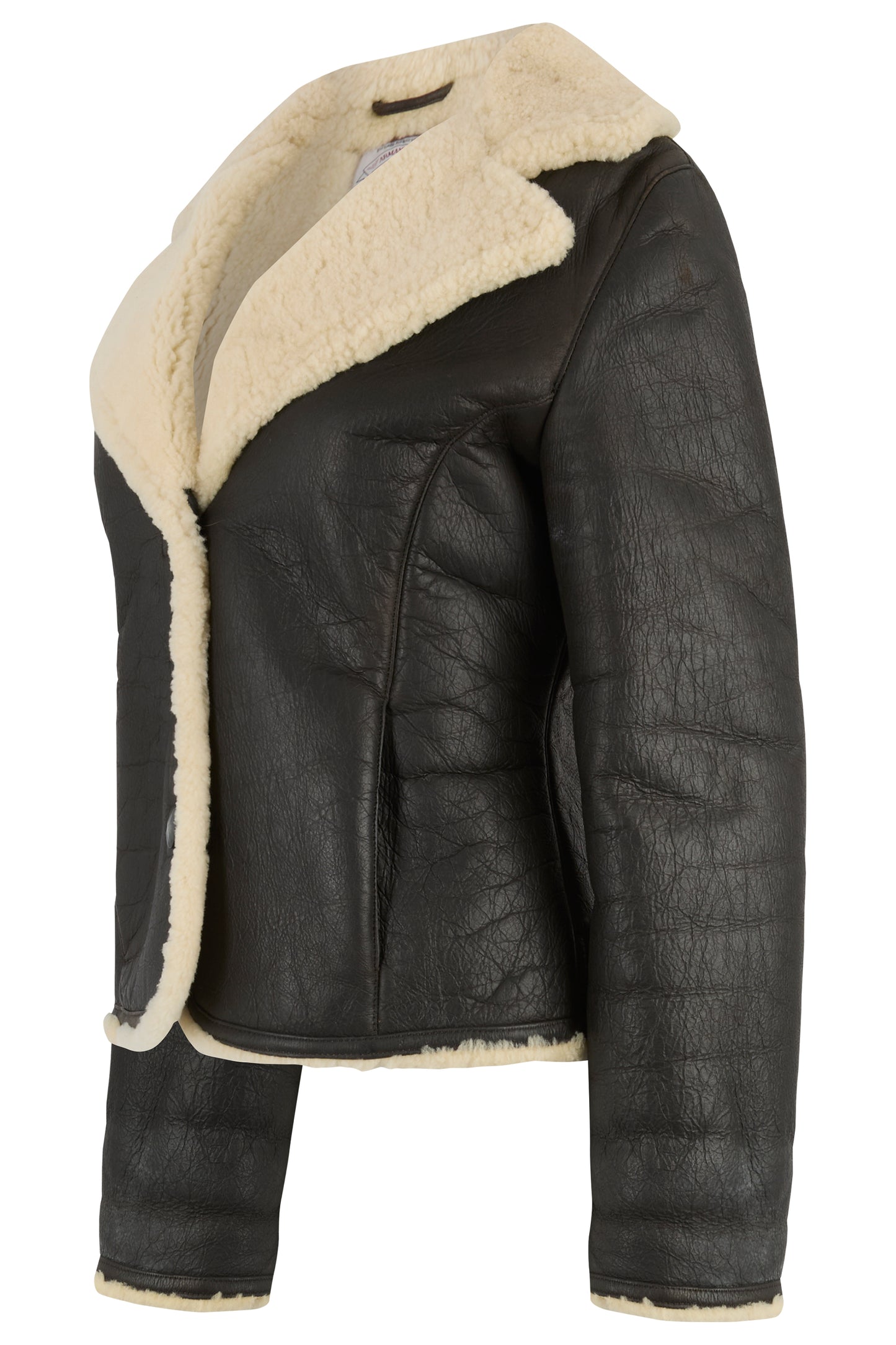 Vintage 1990's Armani Jeans Brown. Leather Shearling Jacket