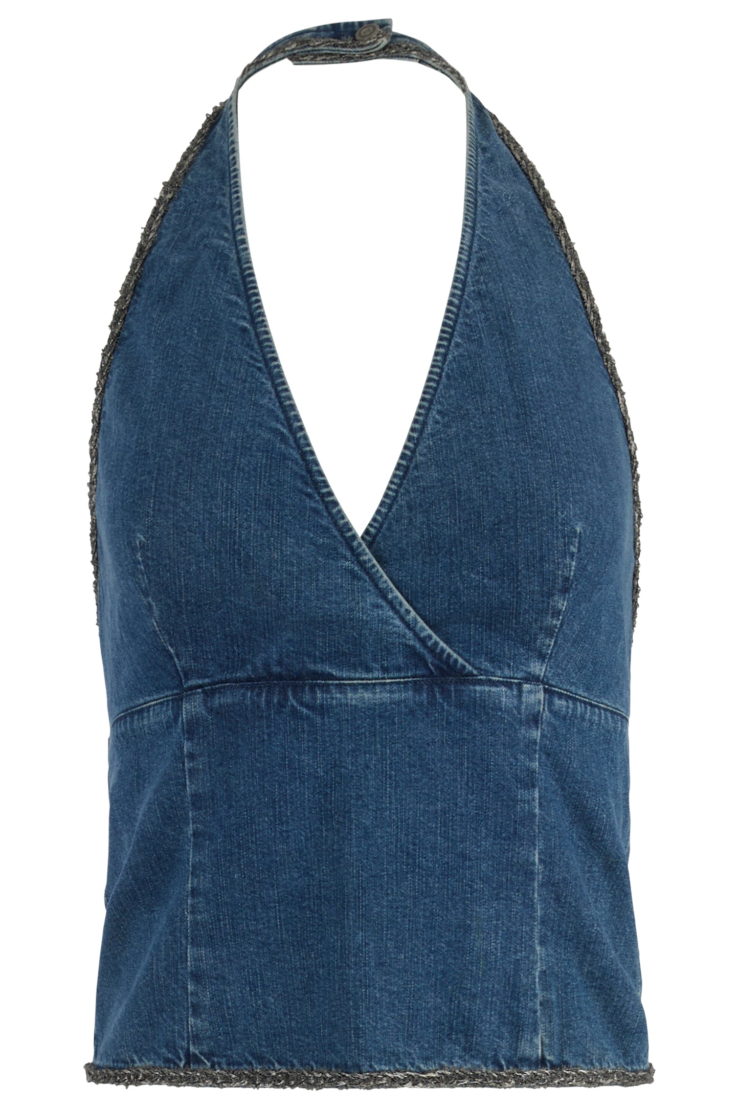 Vintage Chanel 2000's Denim Halterneck Top