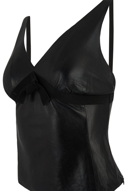 Prada F/W 2000 Leather Ribbon Top