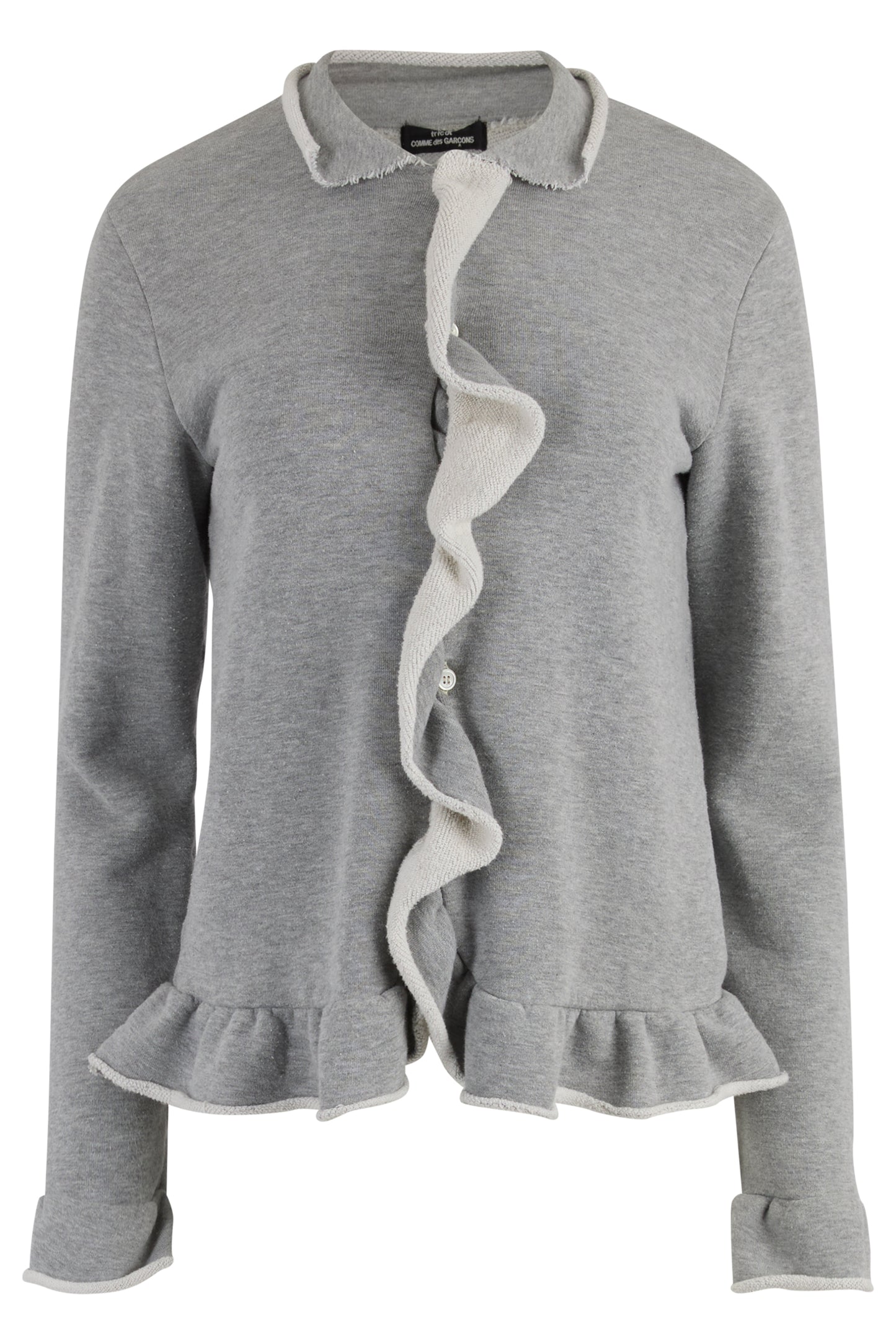 Vintage 2000's Comme des Garçons Grey Ruffles Cardigan