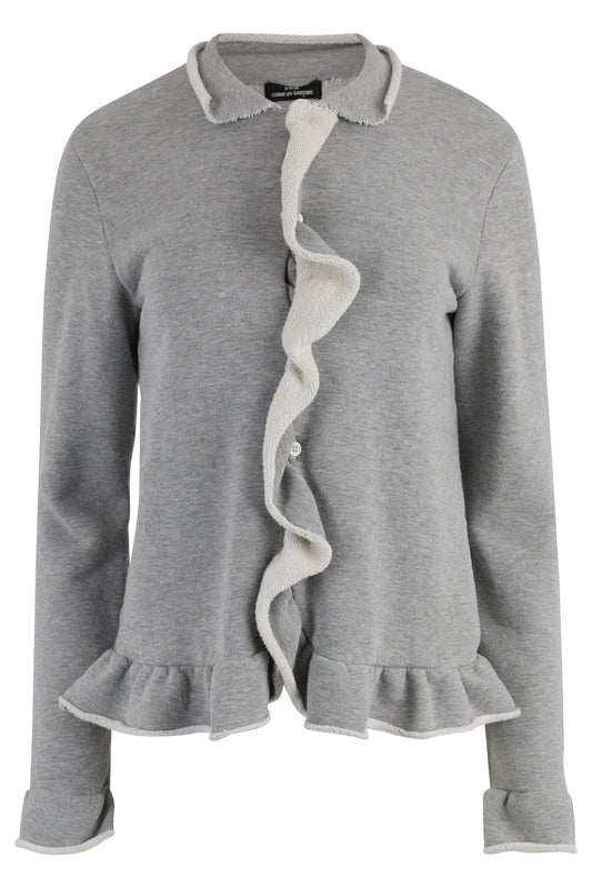 Vintage 2000's Comme des Garçons Grey Ruffles Cardigan