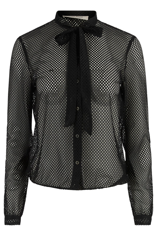 Vintage Miu Miu F/W 2000's Runway Perforated Black Blouse