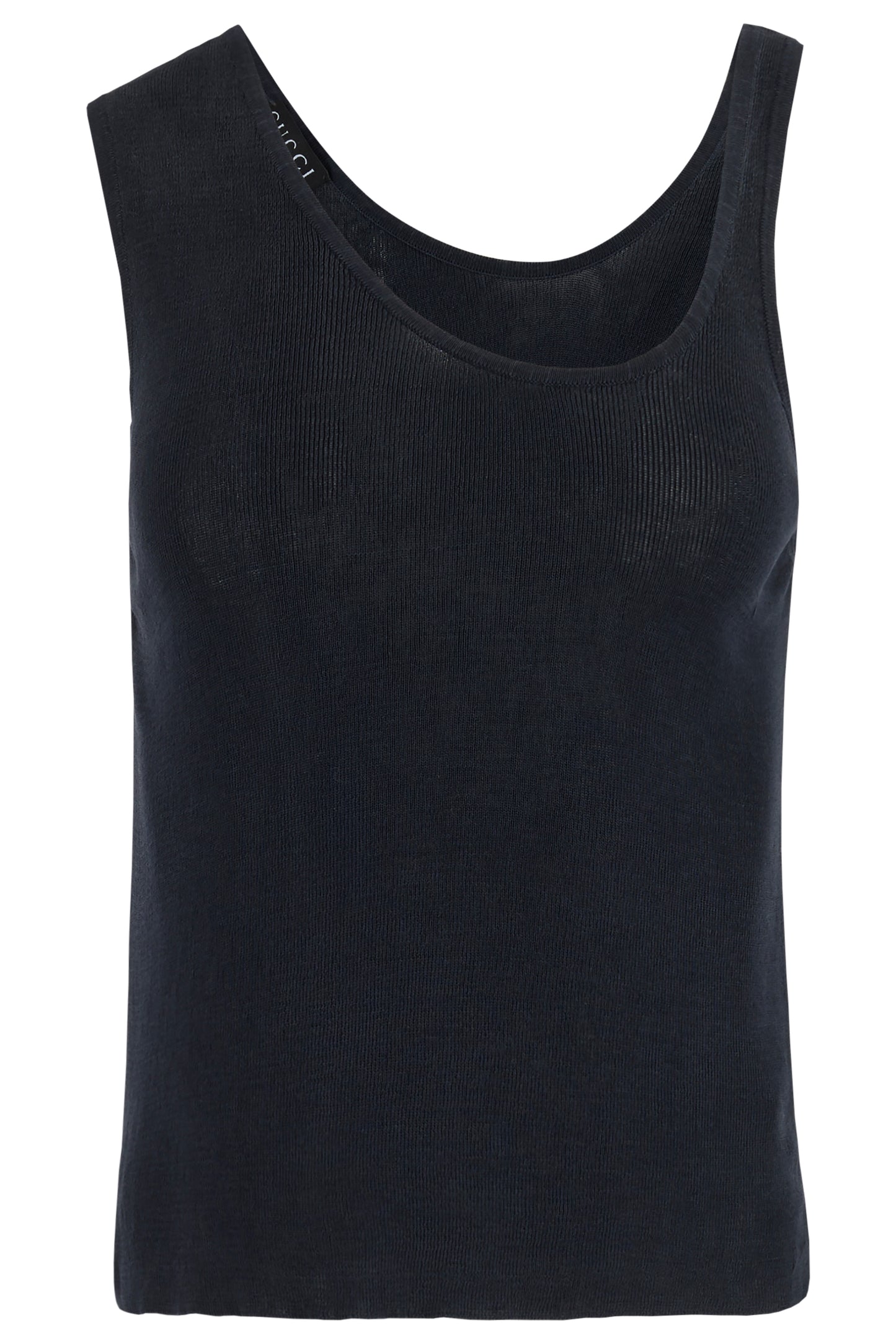 Vintage 1998 Gucci Navy Blue  Silk Asymmetrical Tank Top