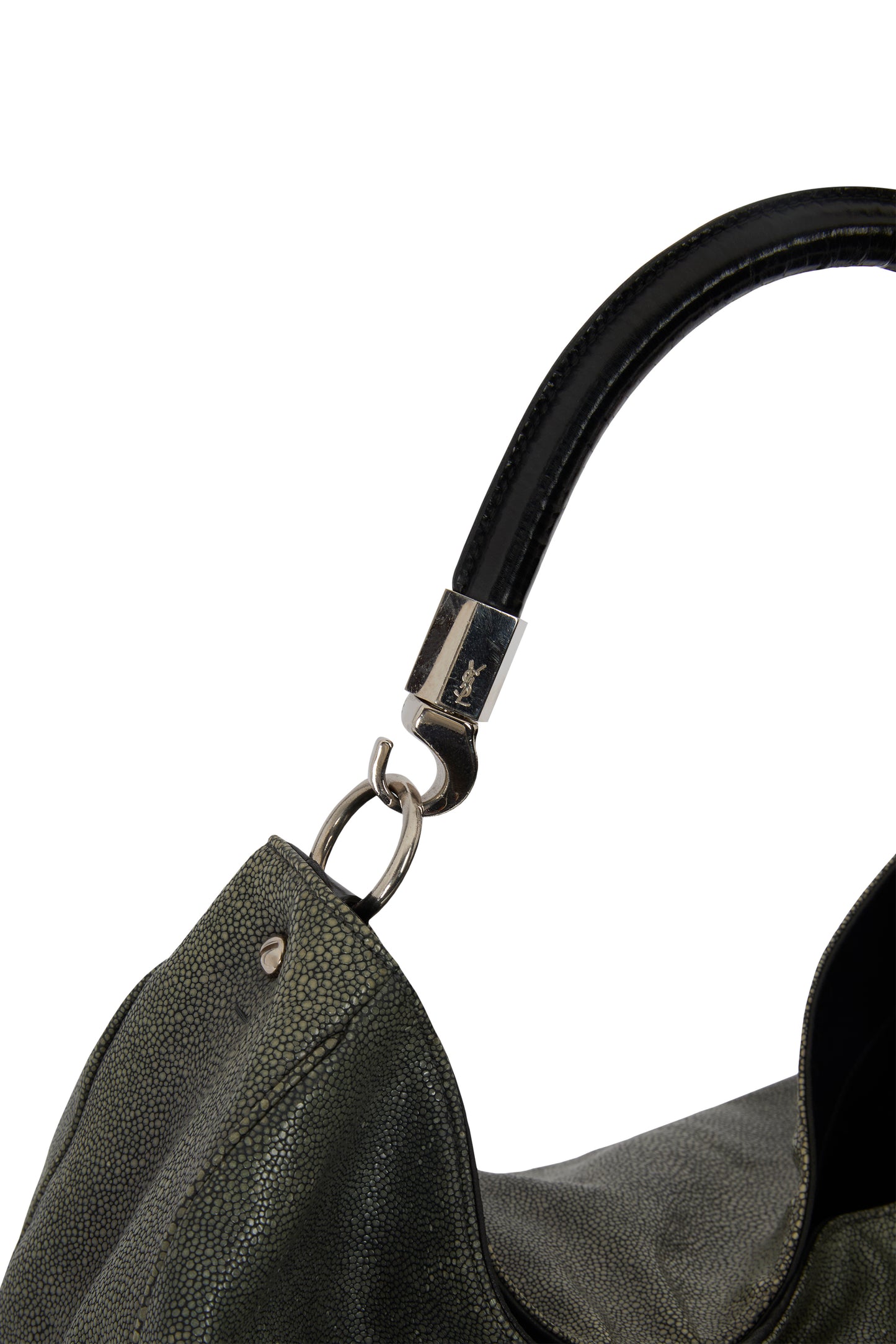 Vintage 2000's Yves Saint Laurent Grey Leather Hobo Bag