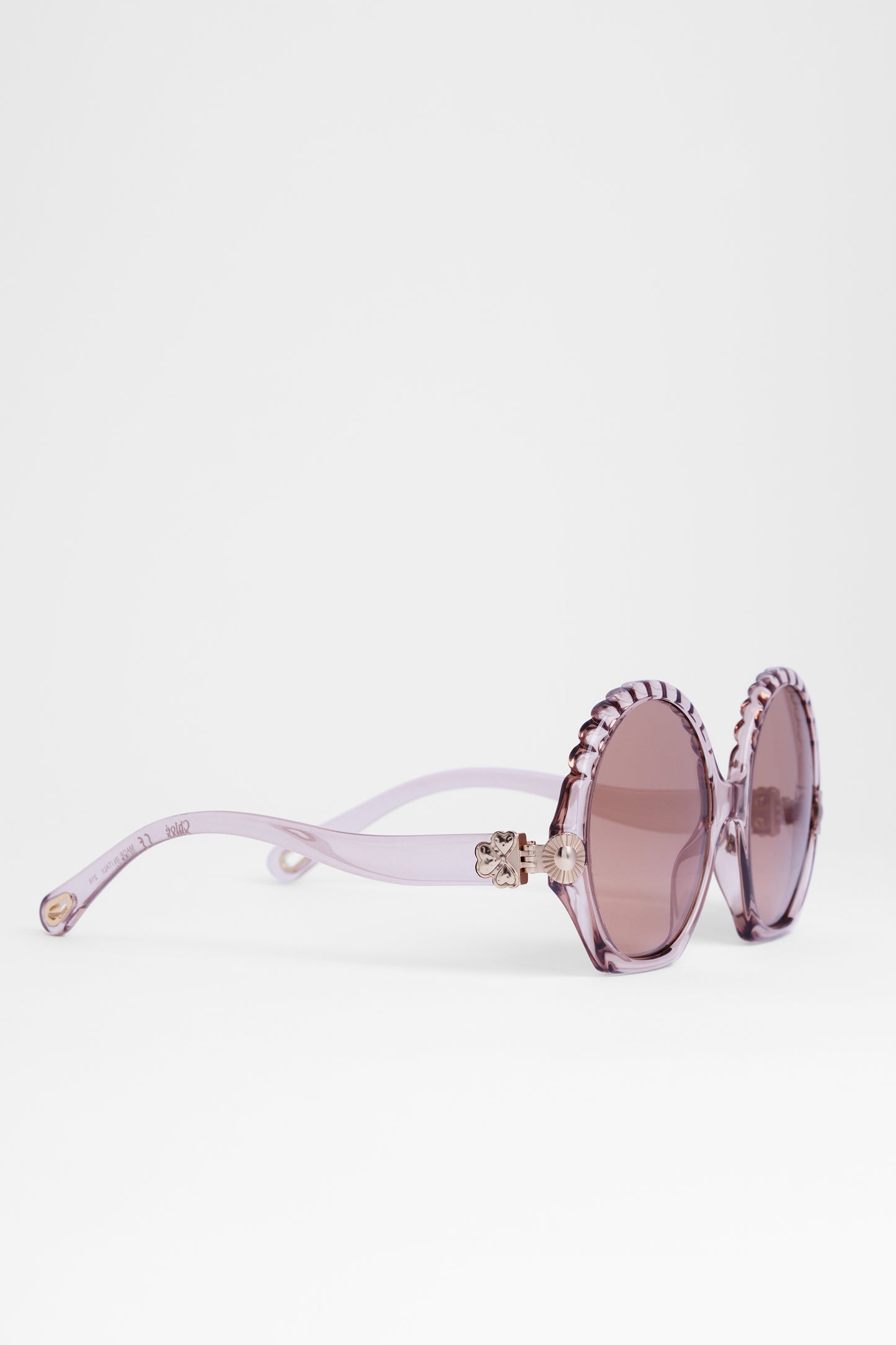 2021 Oversize Round Seashell Blush Sunglasses