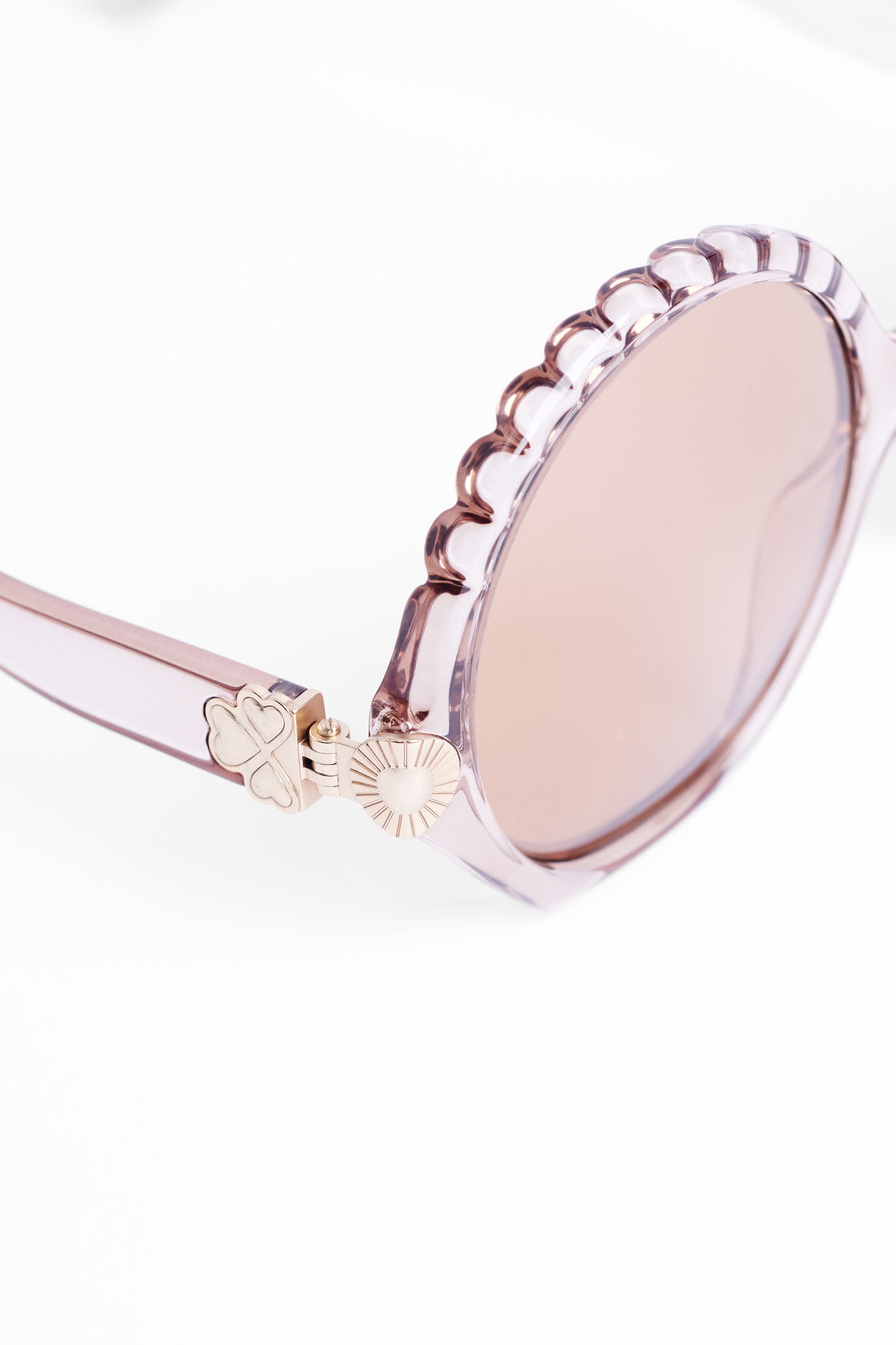 2021 Oversize Round Seashell Blush Sunglasses