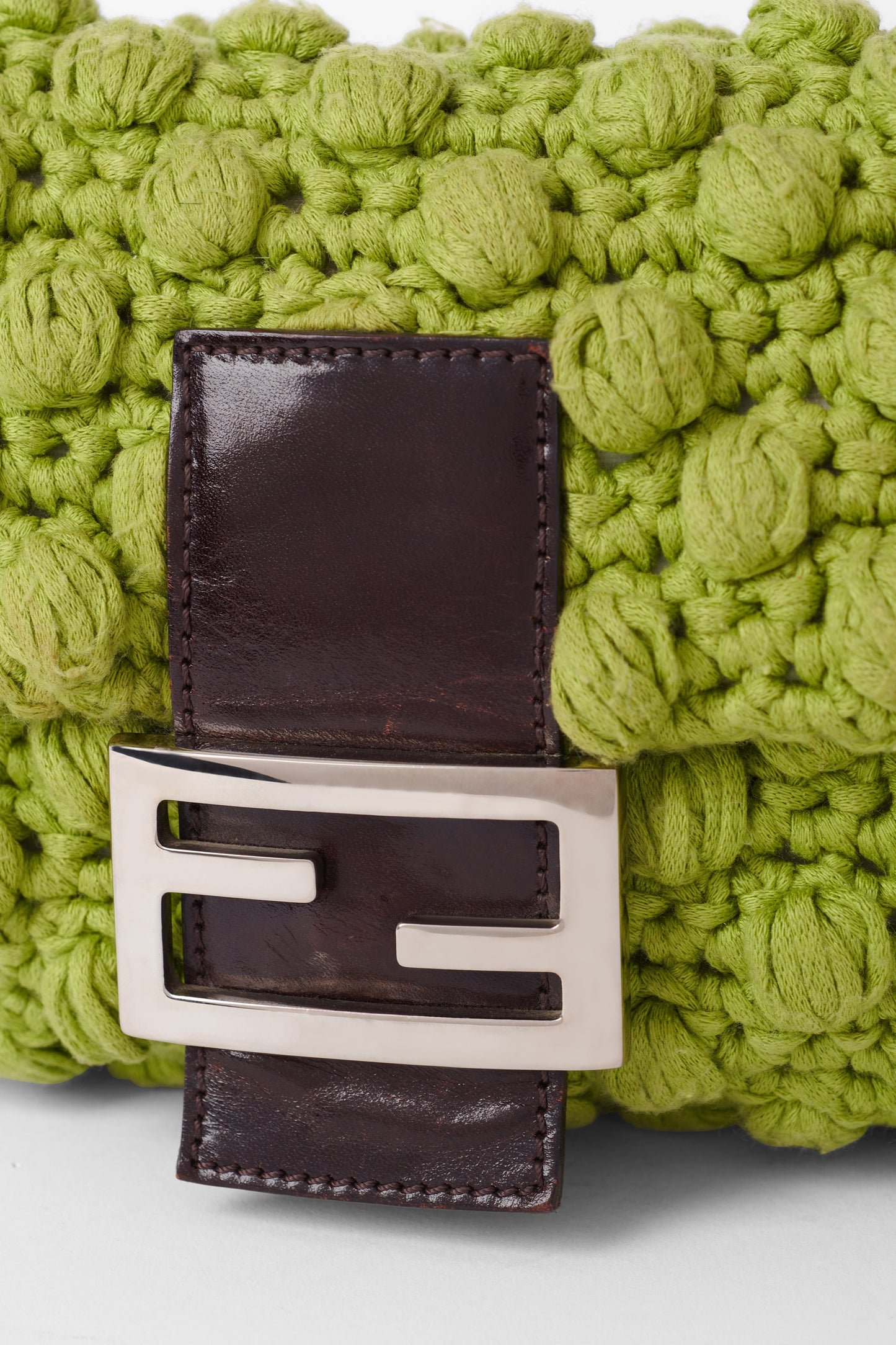 Vintage 1990’s Lime Green Wool Shoulder Baguette