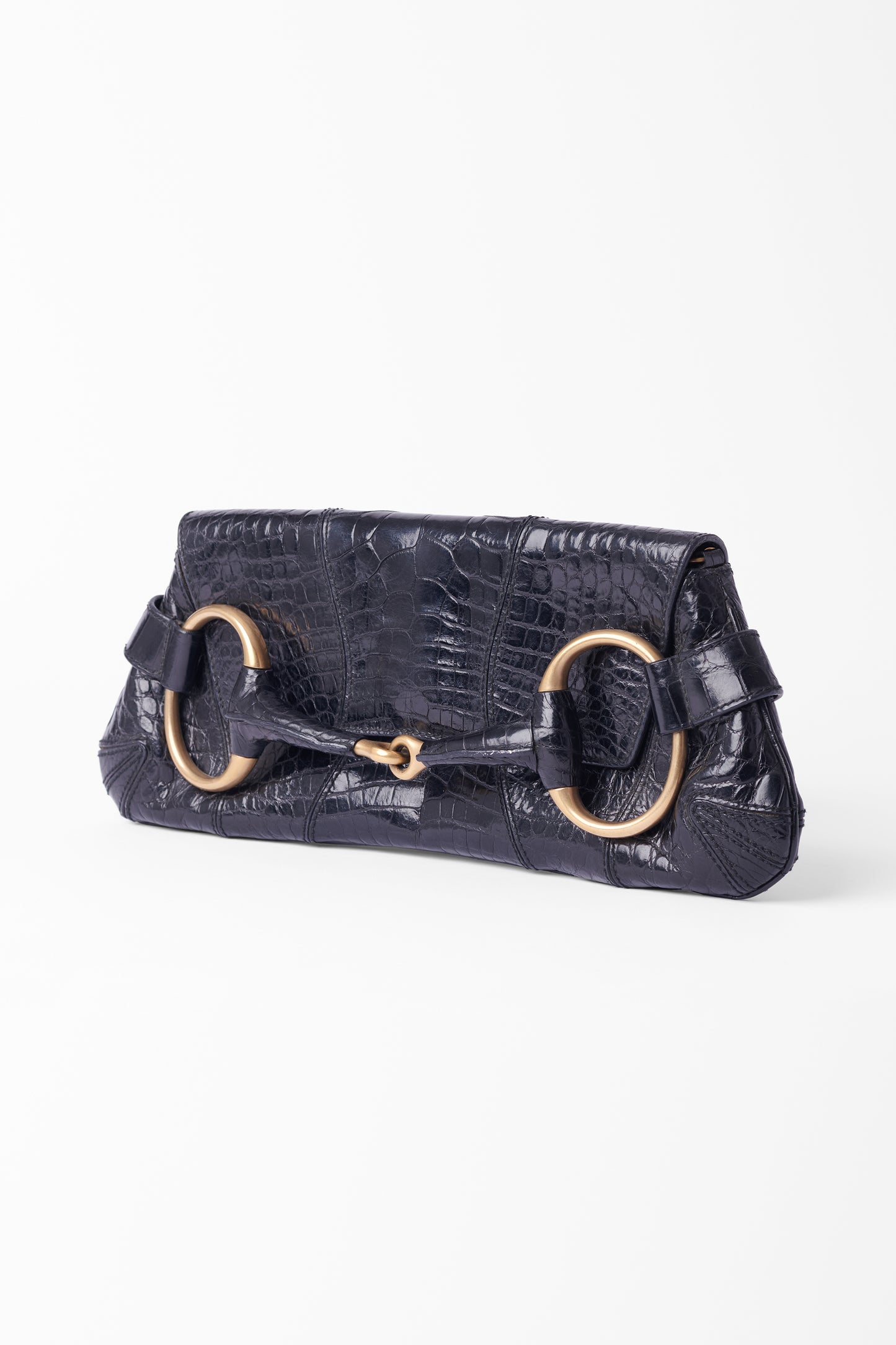 F/W 2003 Runway Black Crocodile Clutch