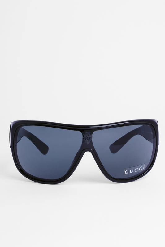2000's Black Oversized Shield Sunglasses