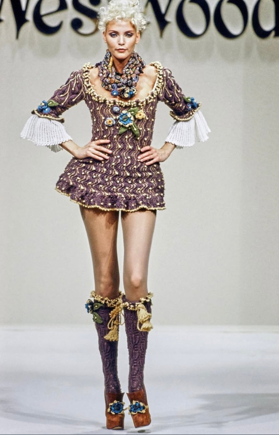 Vintage F/W 1994 'On Liberty' Hand Knitted Runway Dress – Nordic