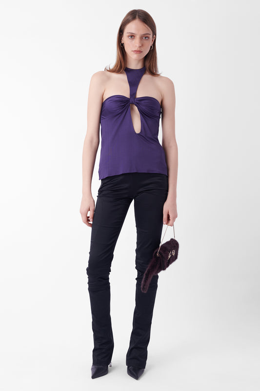 F/W 2004 Purple Silk Cut-out Top