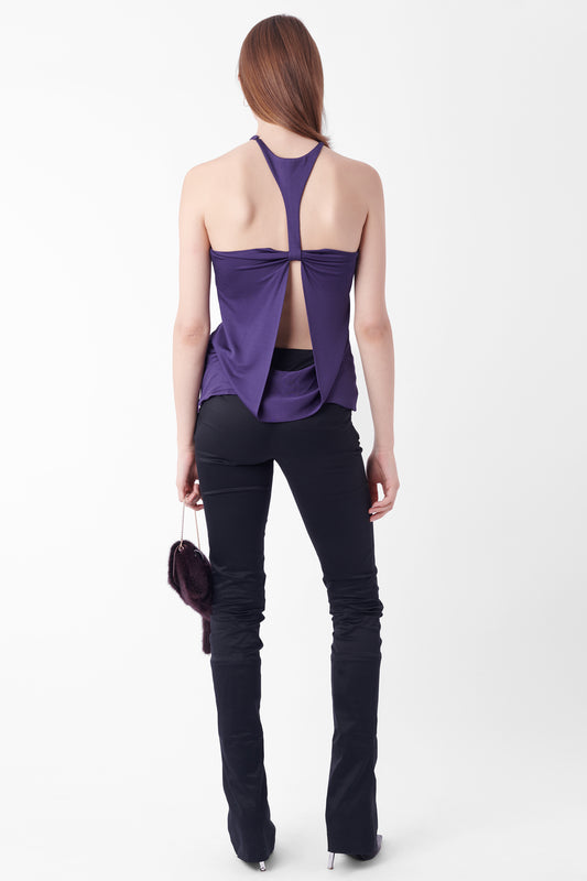 F/W 2004 Purple Silk Cut-out Top