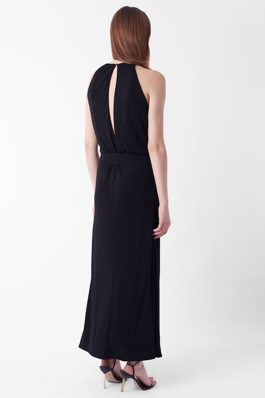 FW 1996 Runway Keyhole Black Maxi Dress