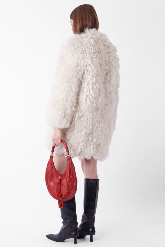 F/W 2014 Runway Cream Sheepskin Coat