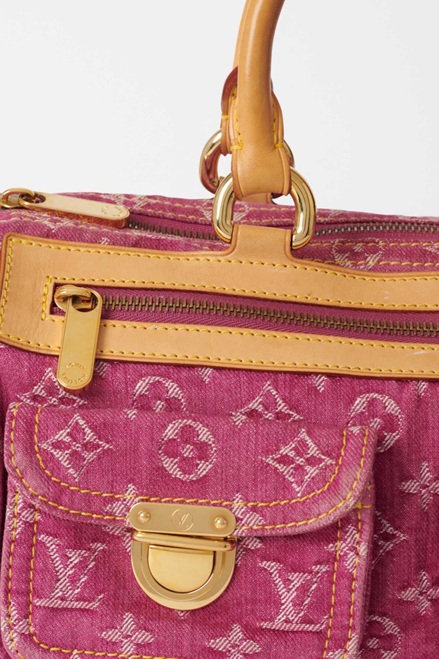 2006 Pink Denim Monogram Speedy Bag & Scarf