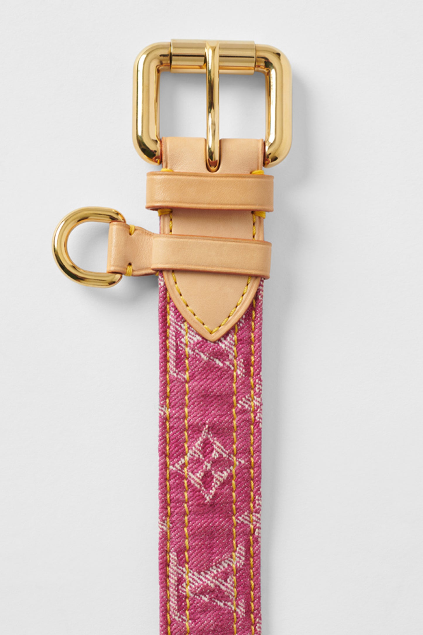 Circa 2006 Pink Monogram Denim and Leather Belt