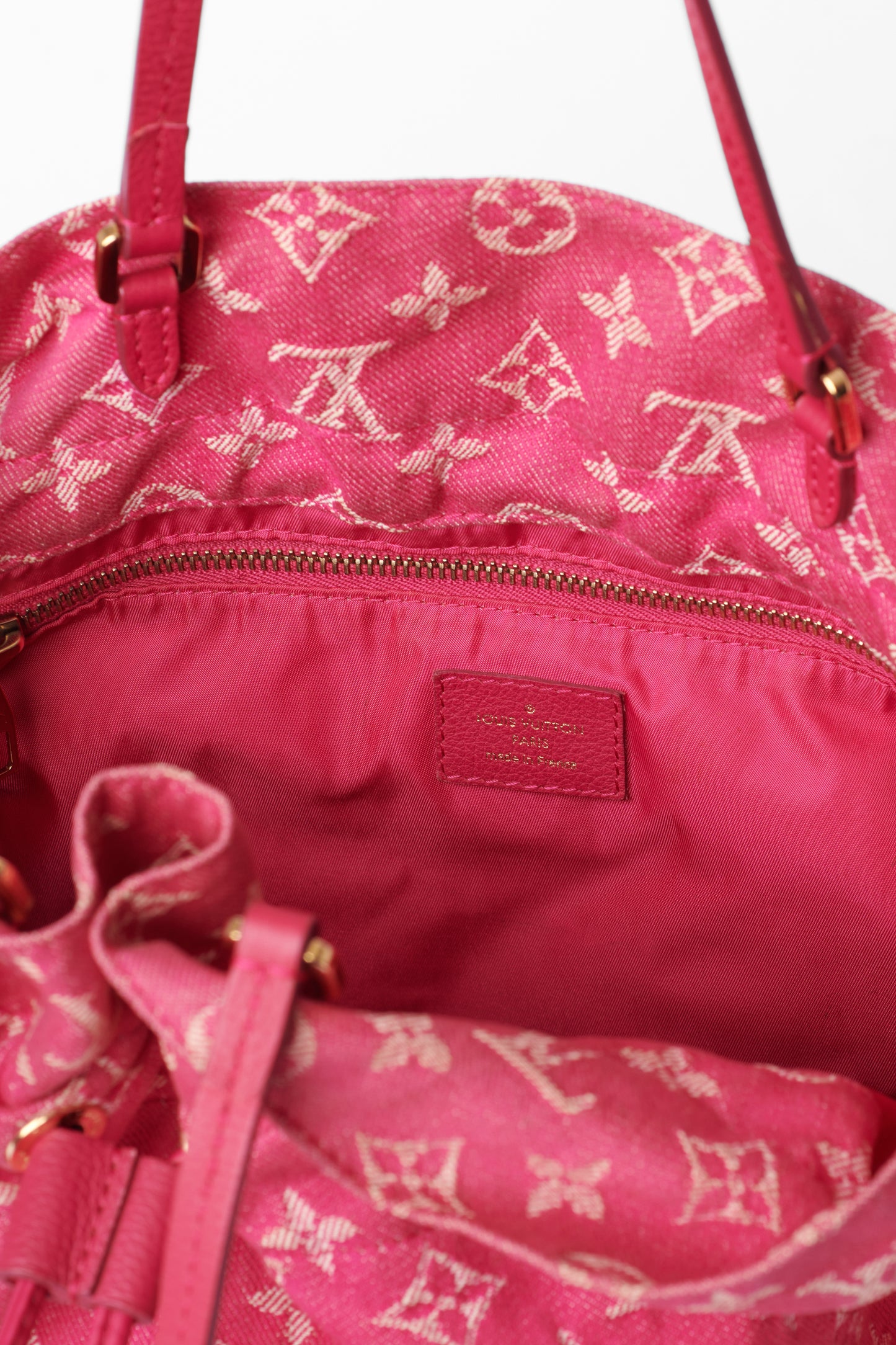 Vintage 2000's Pink Denim Monogram Bucket Bag